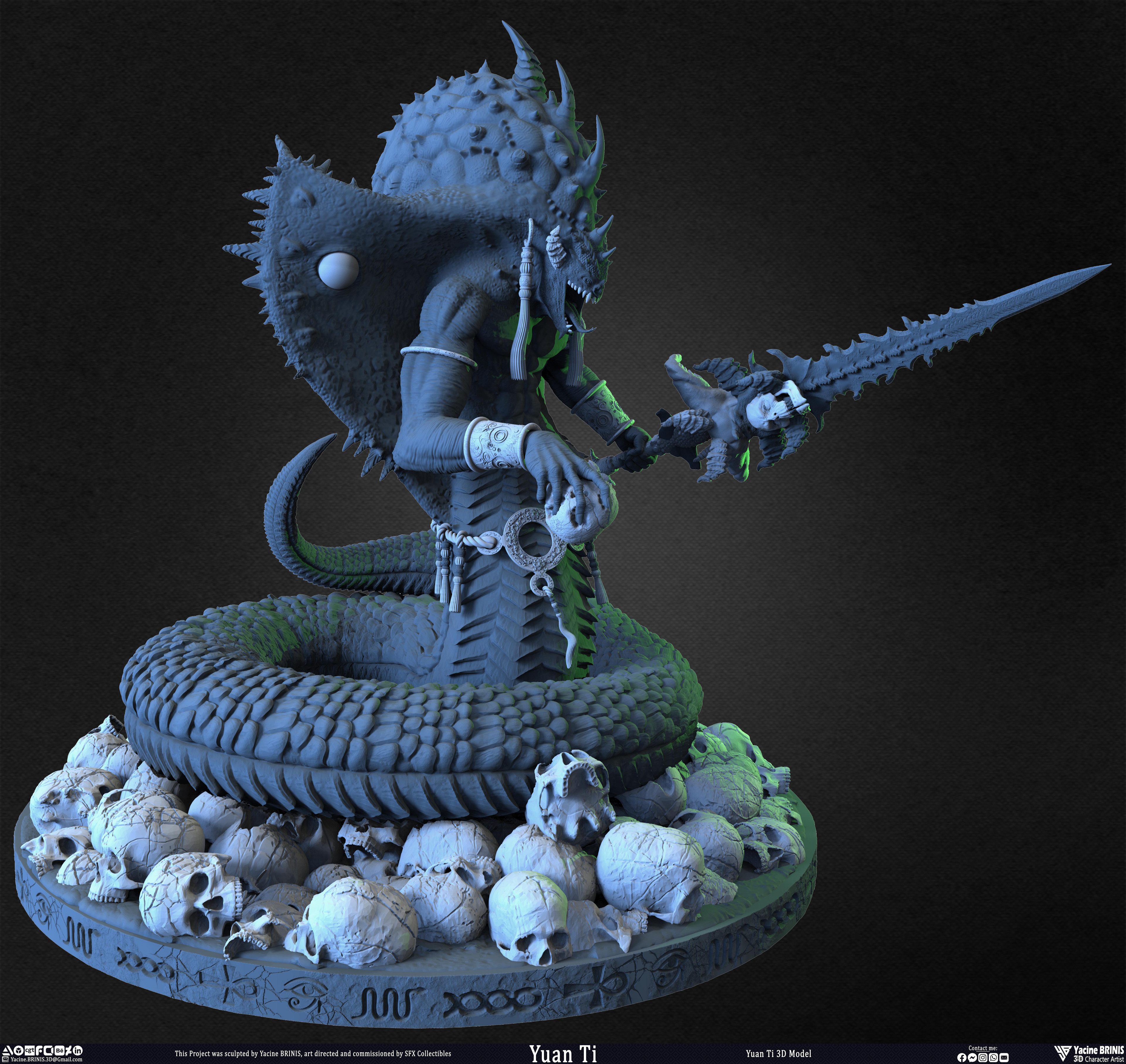 Yuan Ti snake 3D Model sculpted by Yacine BRINIS 009