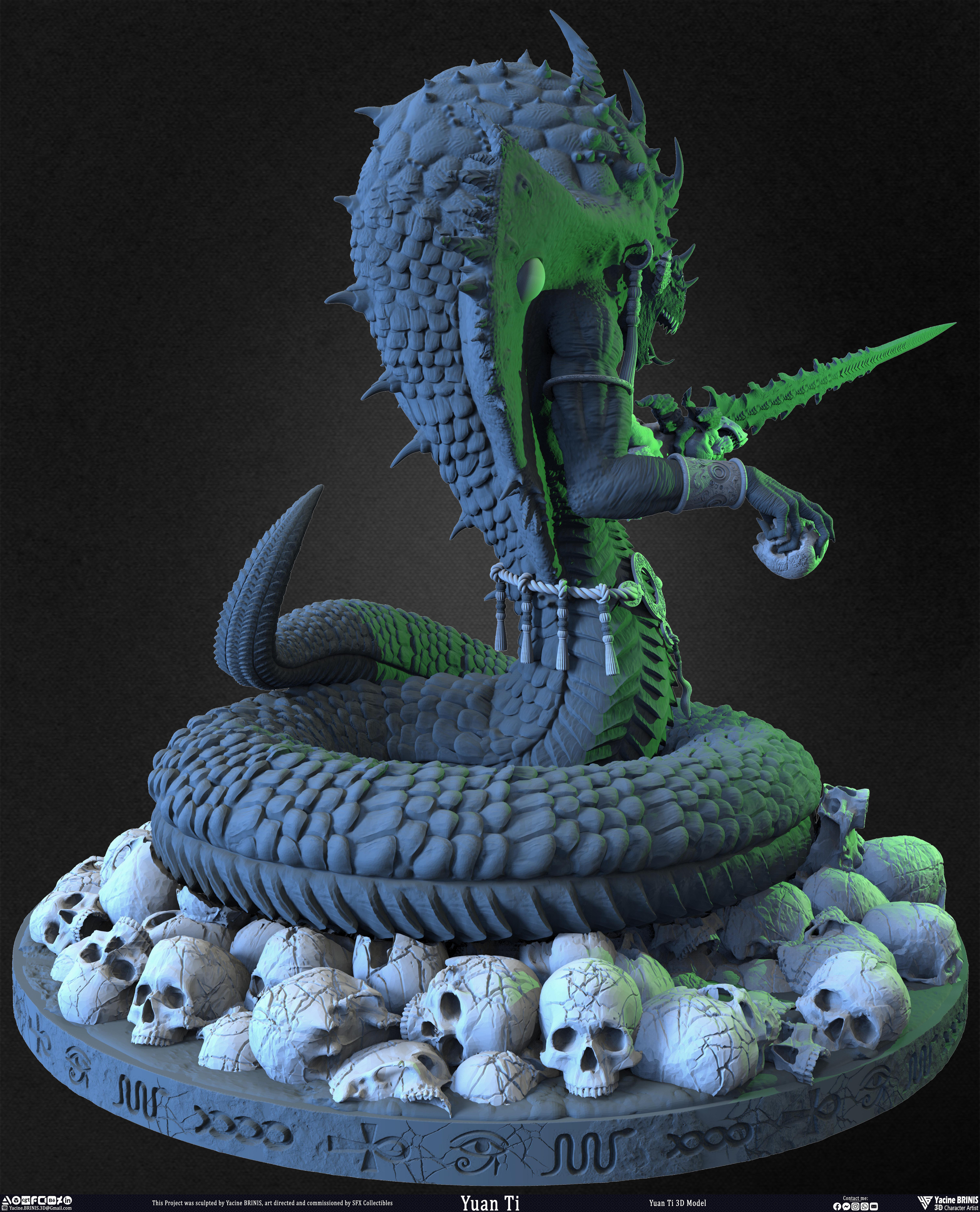 Yuan Ti snake 3D Model sculpted by Yacine BRINIS 010