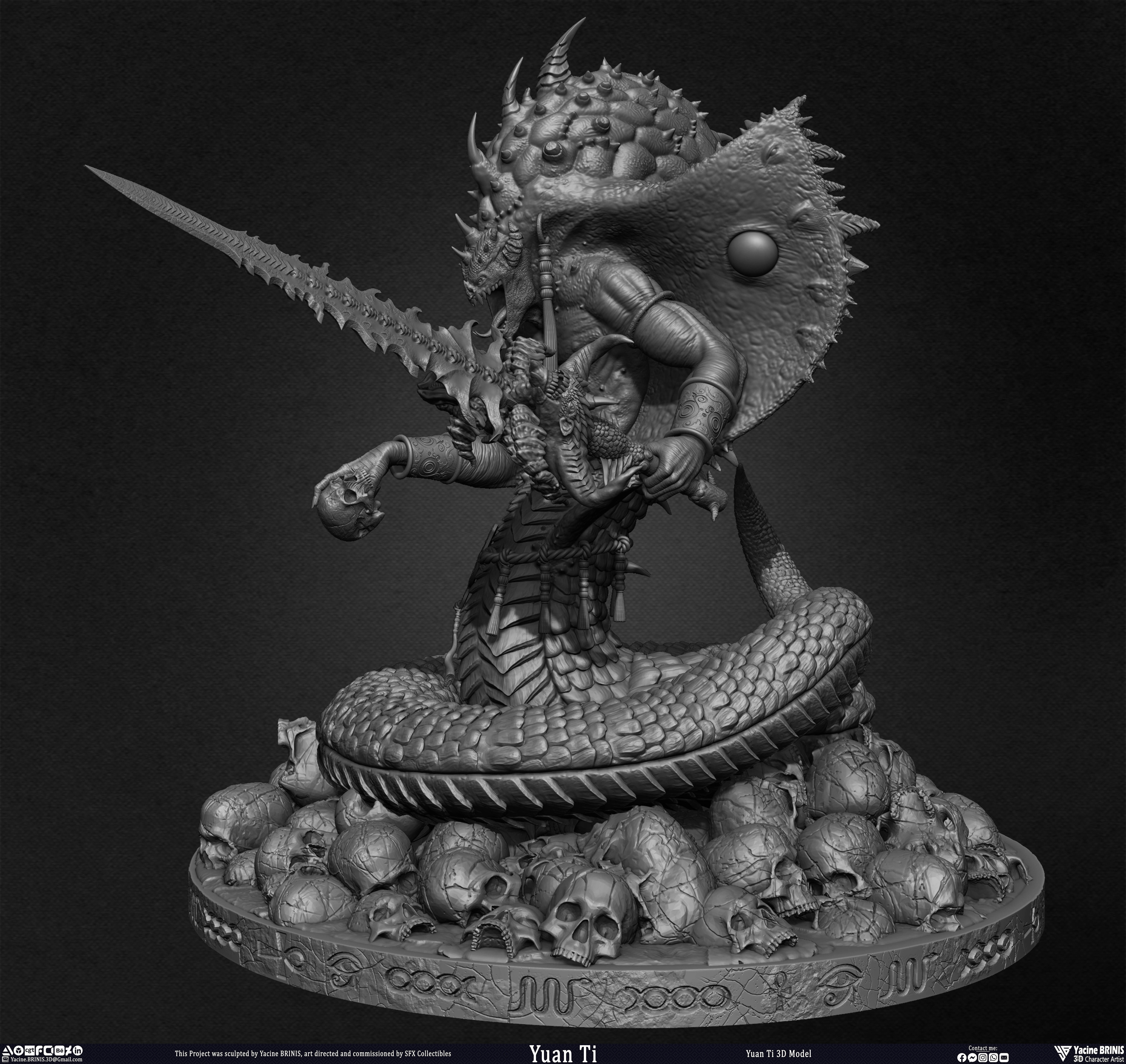 Yuan Ti snake 3D Model sculpted by Yacine BRINIS 014