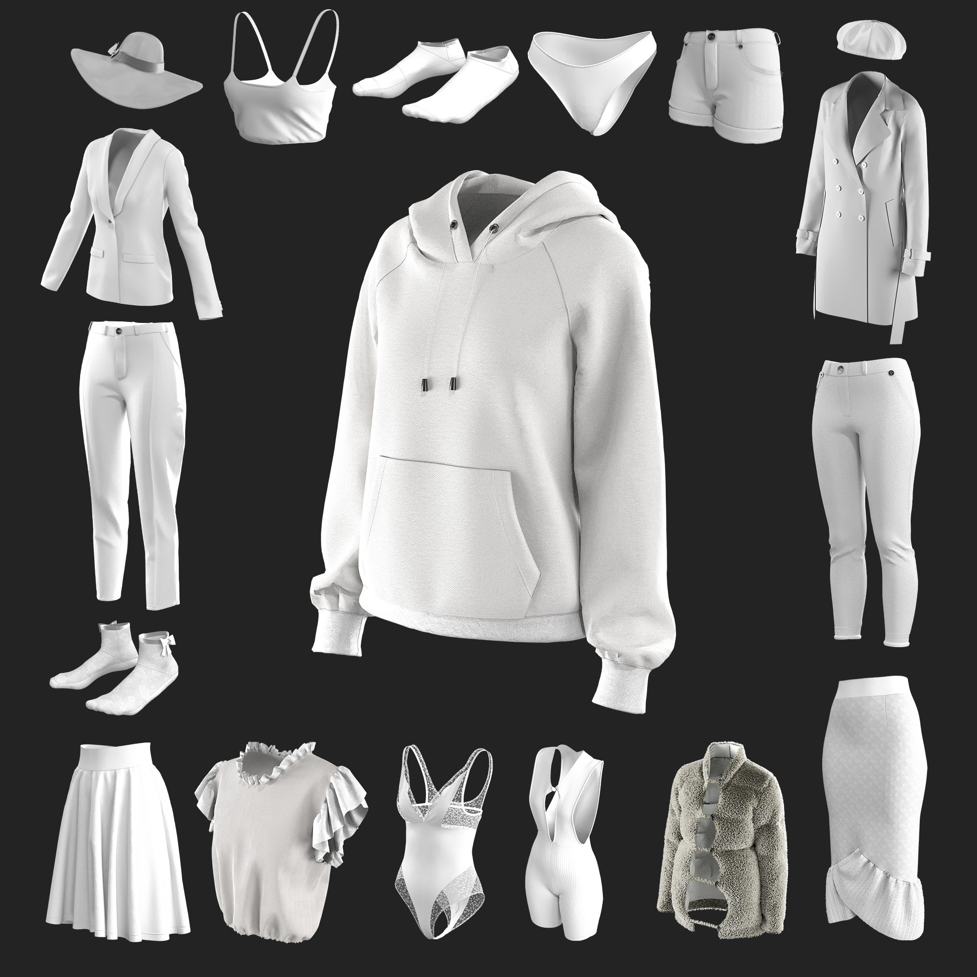 TOBart - 27 BASIC WOMEN'S CLOTHES / Marvelous Designer / Clo 3D + ZPRJ ...
