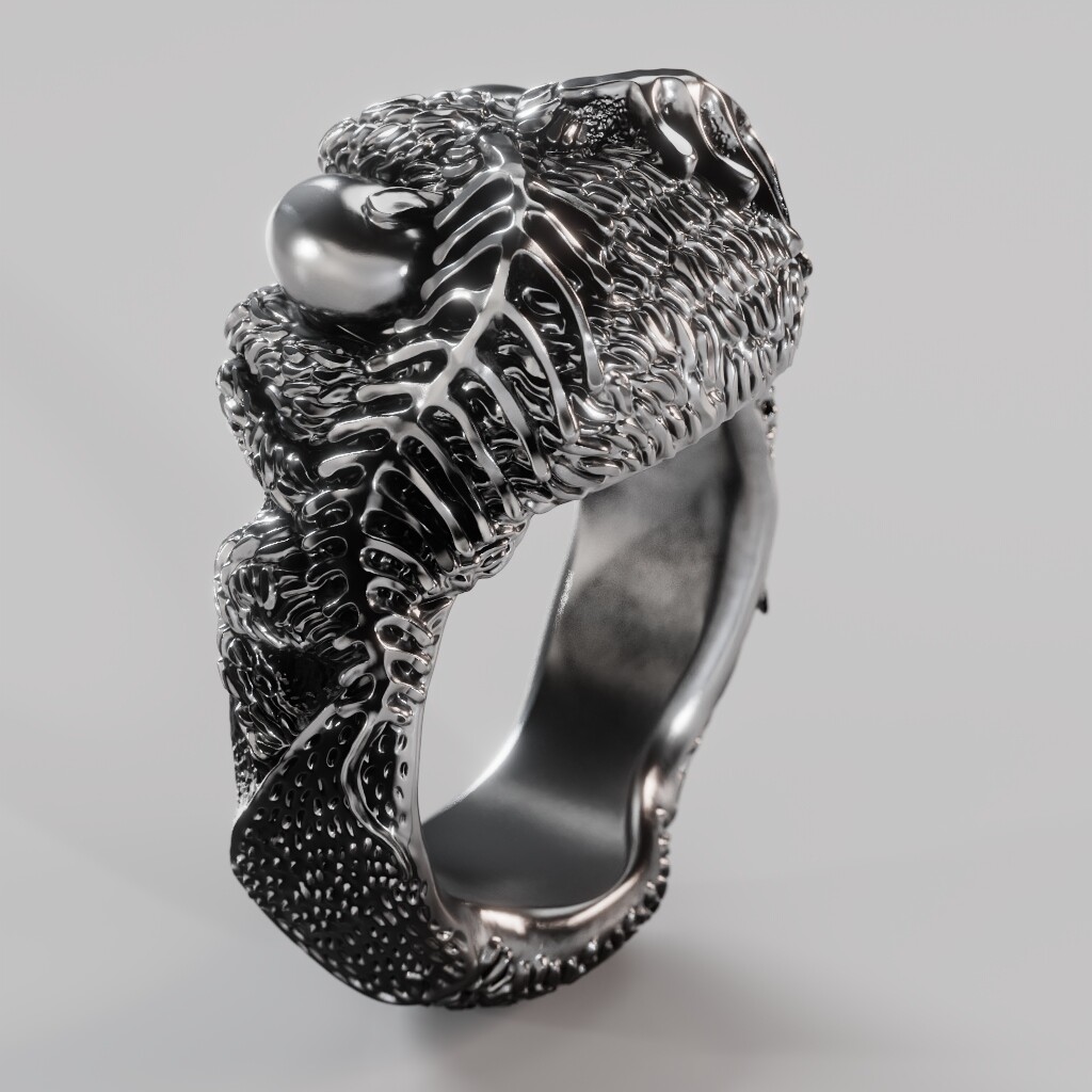 Arnold render of the fuzzy moth ring design
