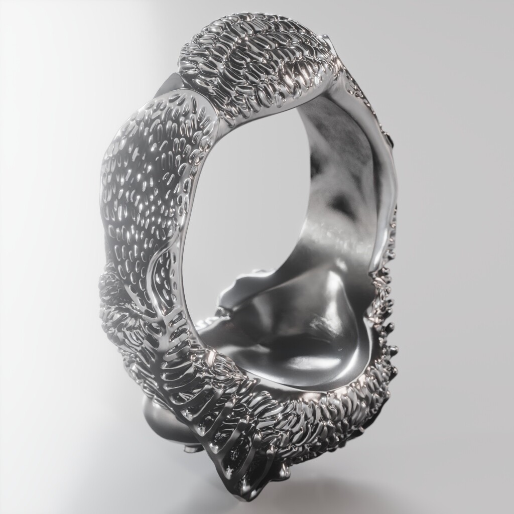 Arnold render of the fuzzy moth ring design