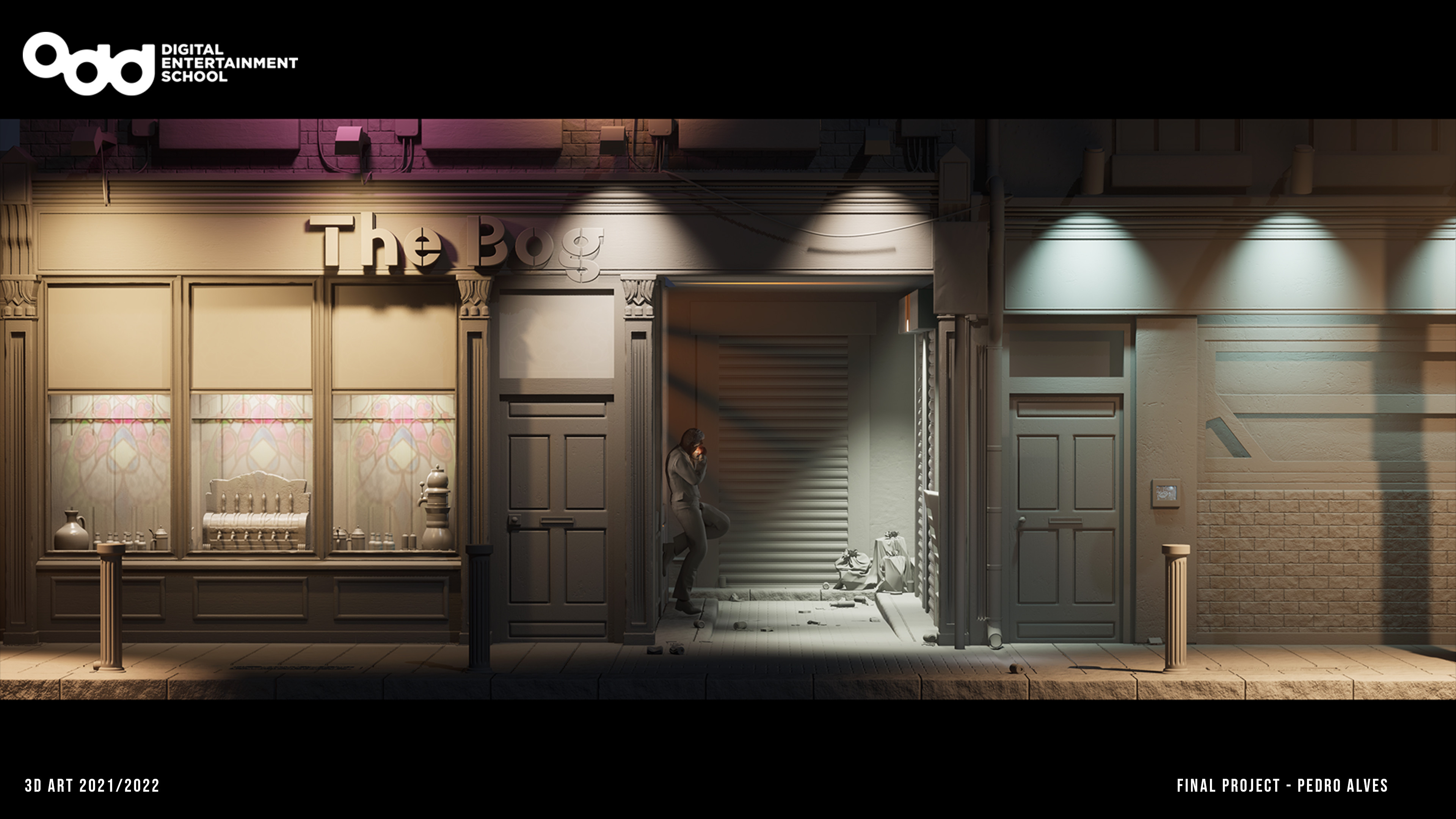 Exterior shot with detailed lighting