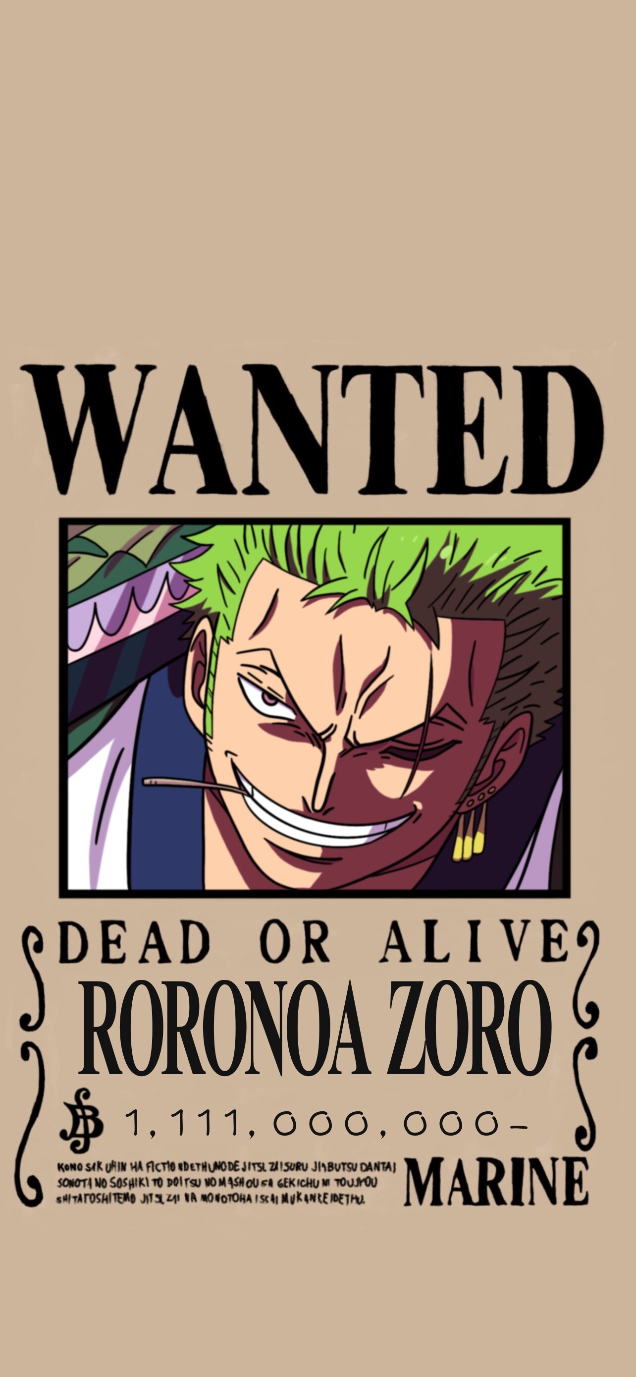 Roronoa Zoro One Piece Wanted One Piece Wanted Poster - vrogue.co