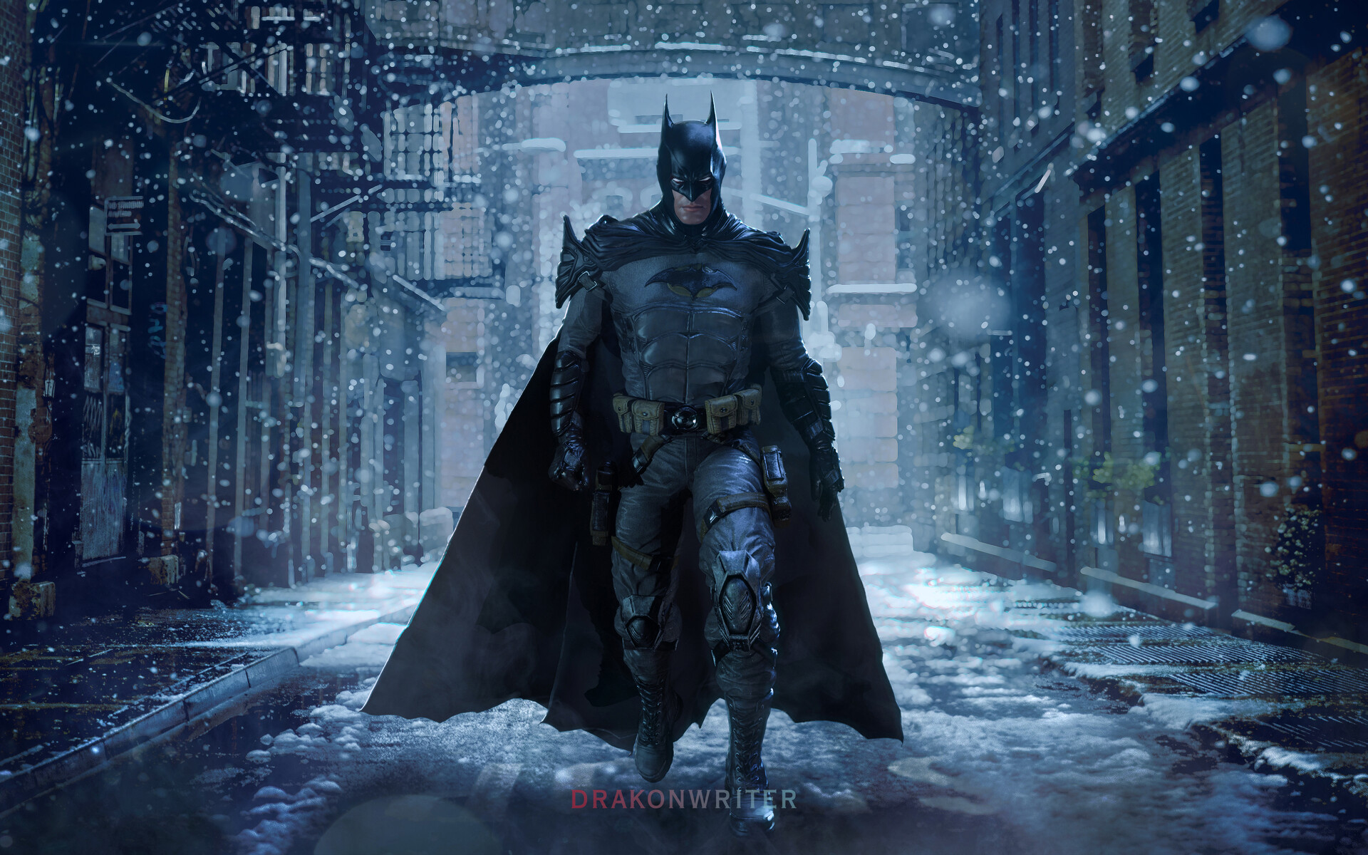 ArtStation - Batman in winter Gotham 3D art inspired by Lee Bermejo 