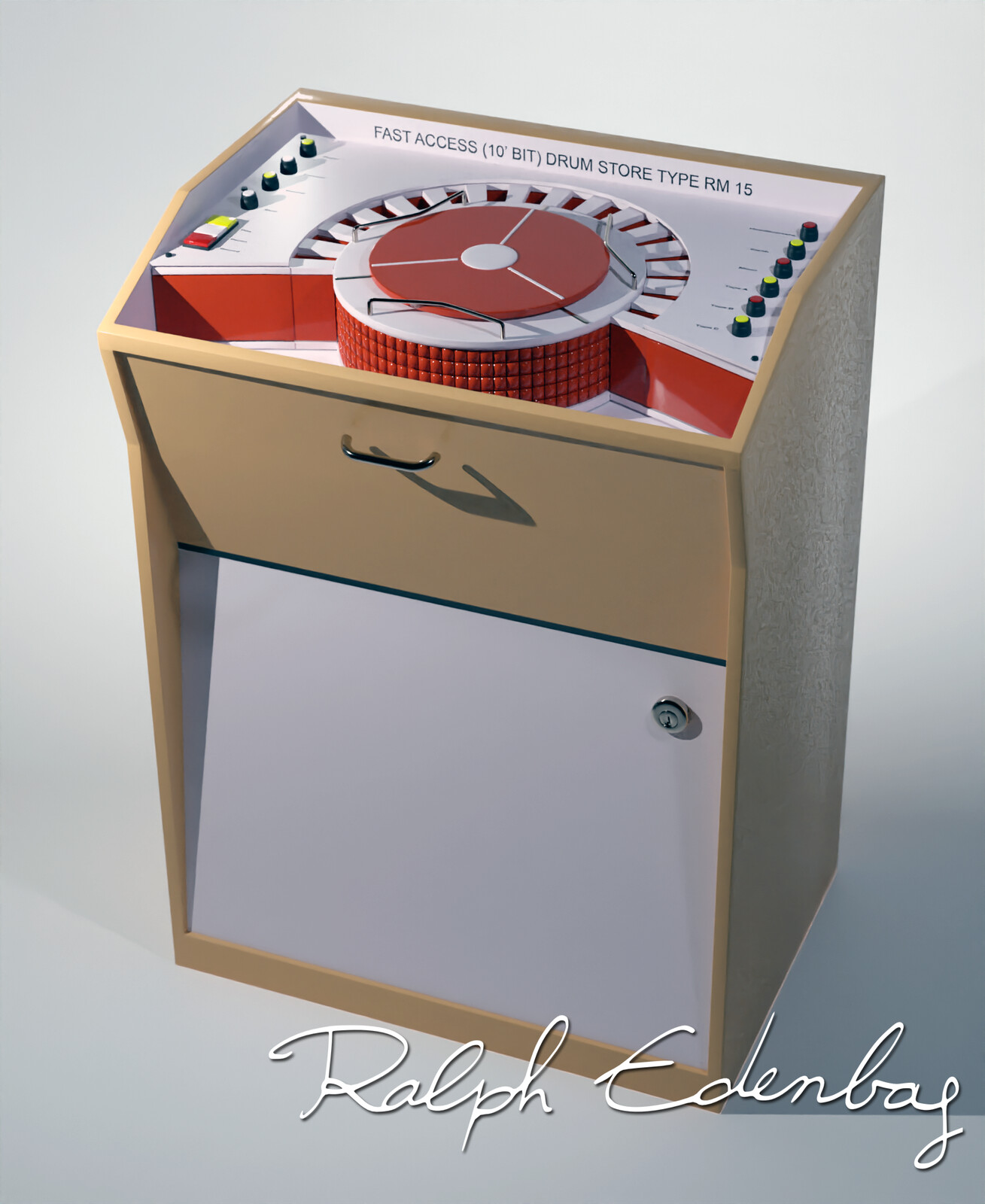The red drum console. It was altered for the last episodes.