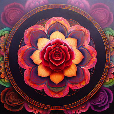 Windwatercloud troberts4 oil painting of a multicolor mandala made out of rose 490edff2 225d 42ed b25c 8aeaf13303e4