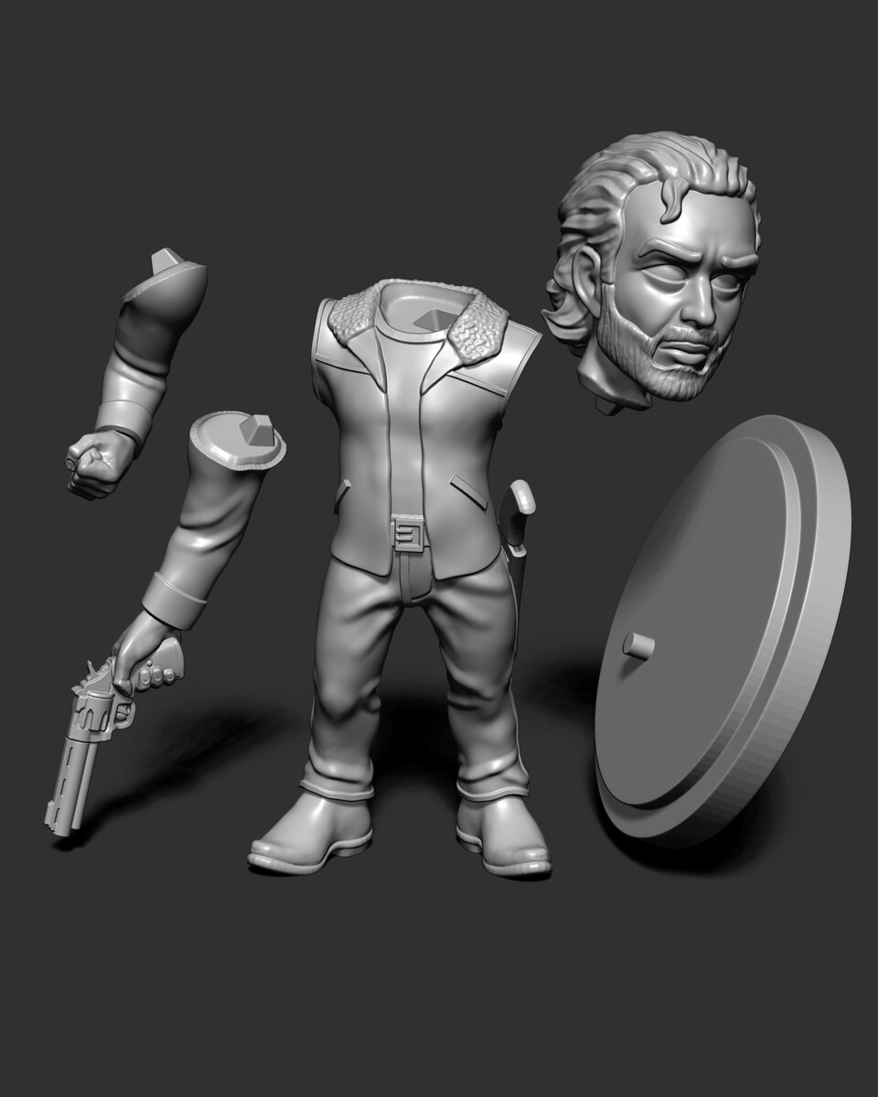 Roland von Bismarck - Rick Grimes - 3d printing fanart