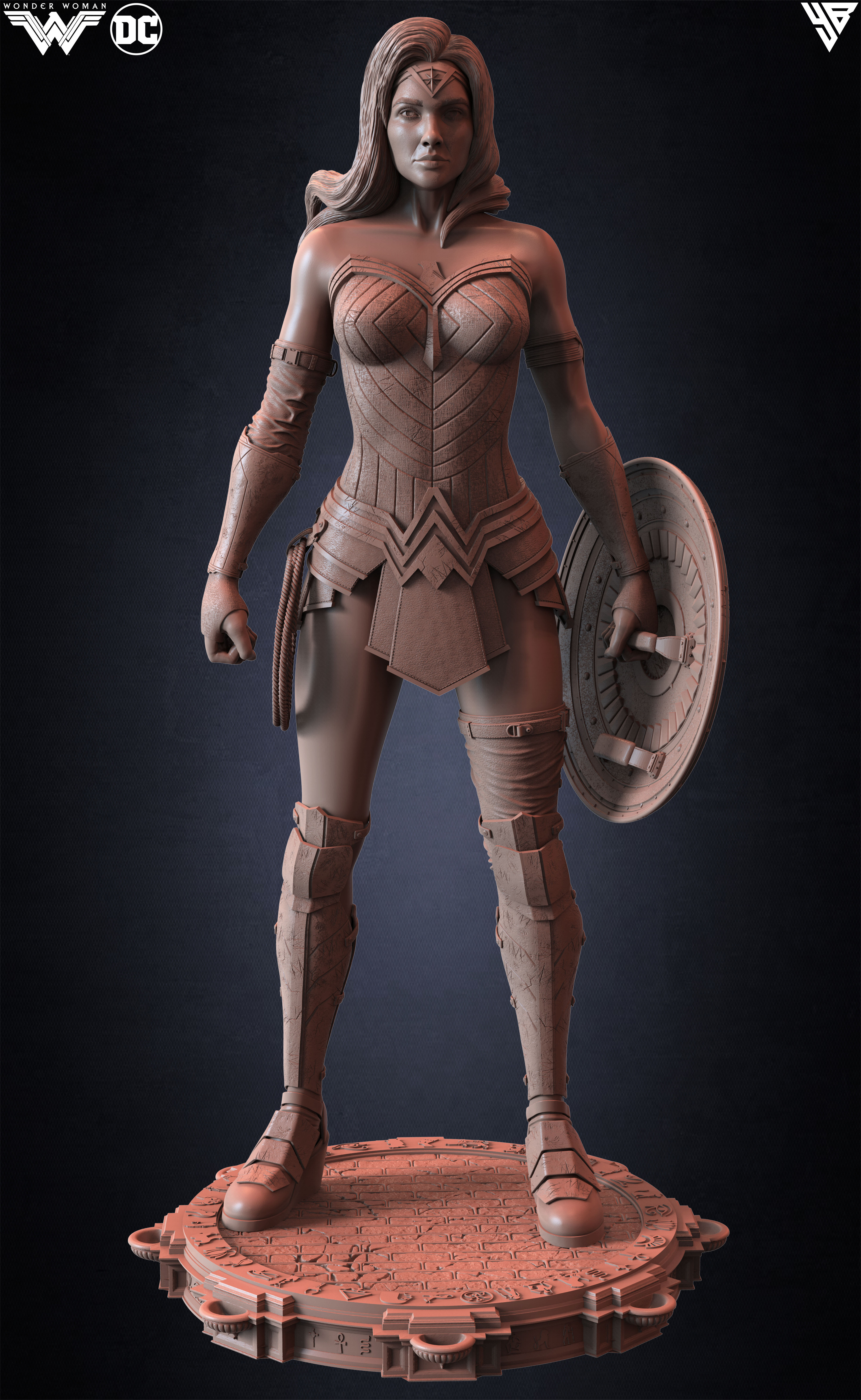 Wonder Woman Gal Gadot 3D Model sculpted by Yacine BRINIS 001