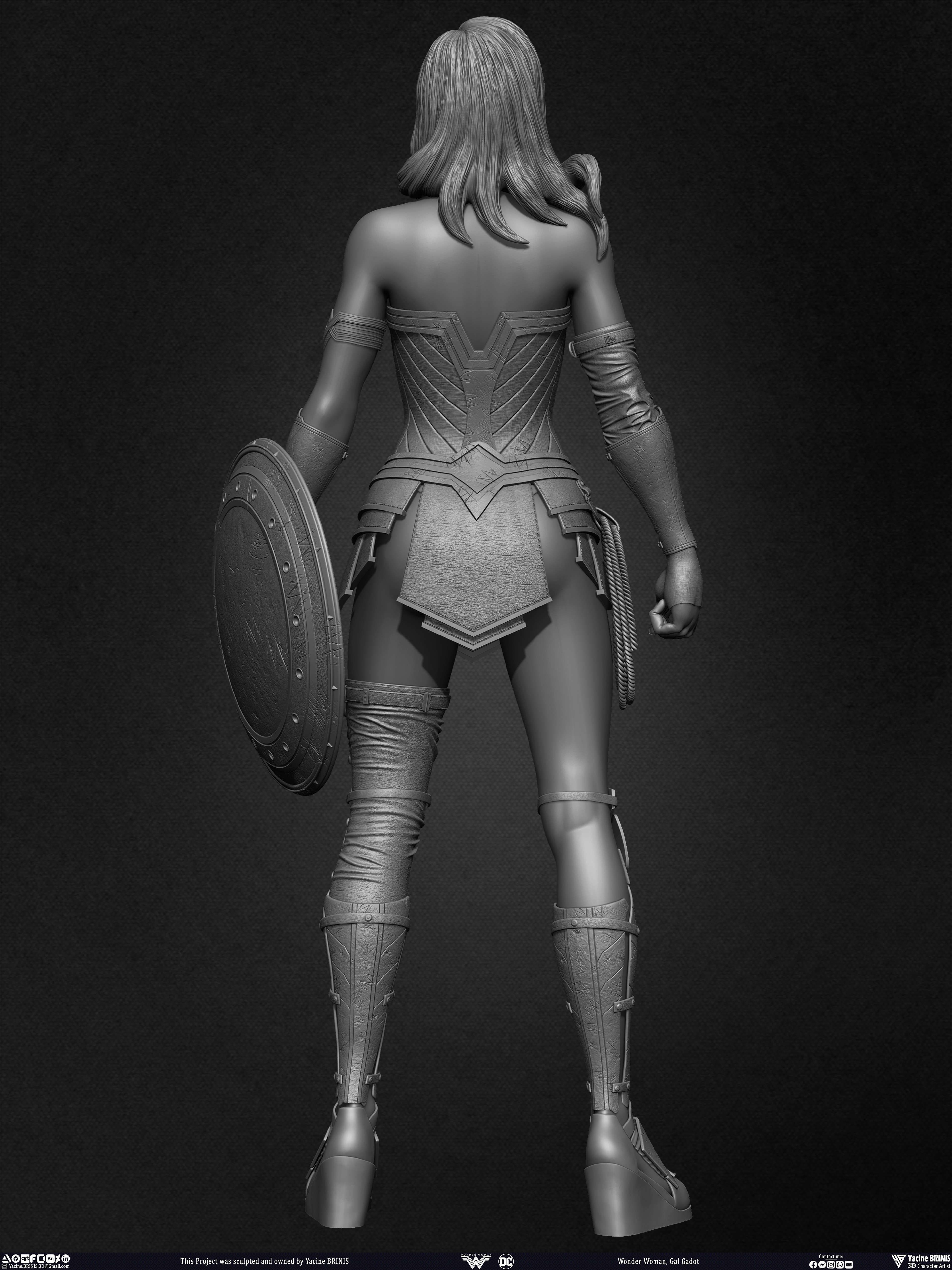 Wonder Woman Gal Gadot 3D Model sculpted by Yacine BRINIS 025