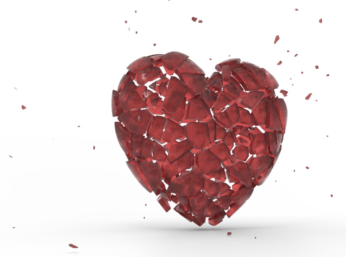 ArtStation - Broken glass heart, image size:1197x888