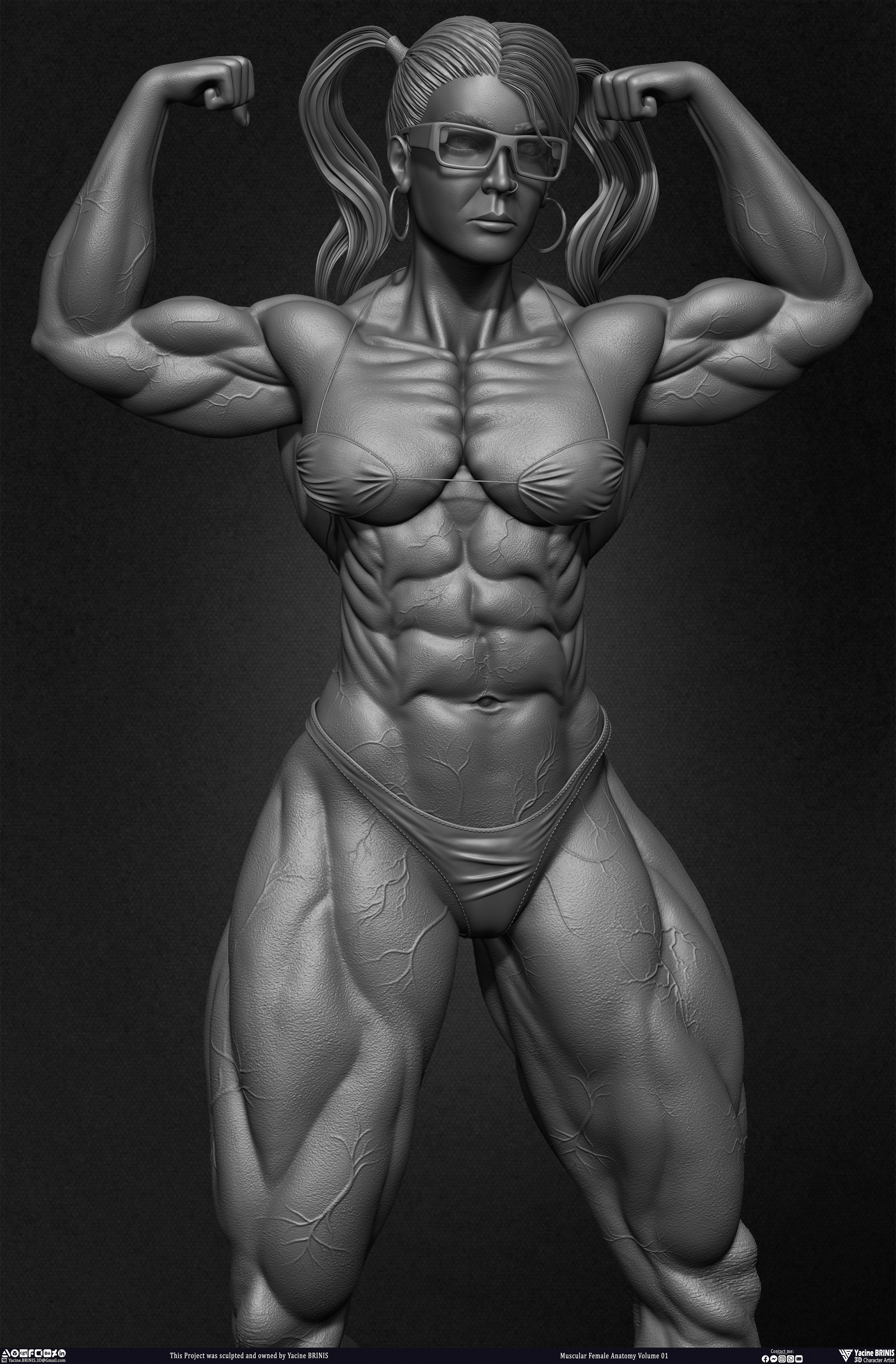 Muscular Female Anatomy Volume 01 sculpted by Yacine BRINIS 001