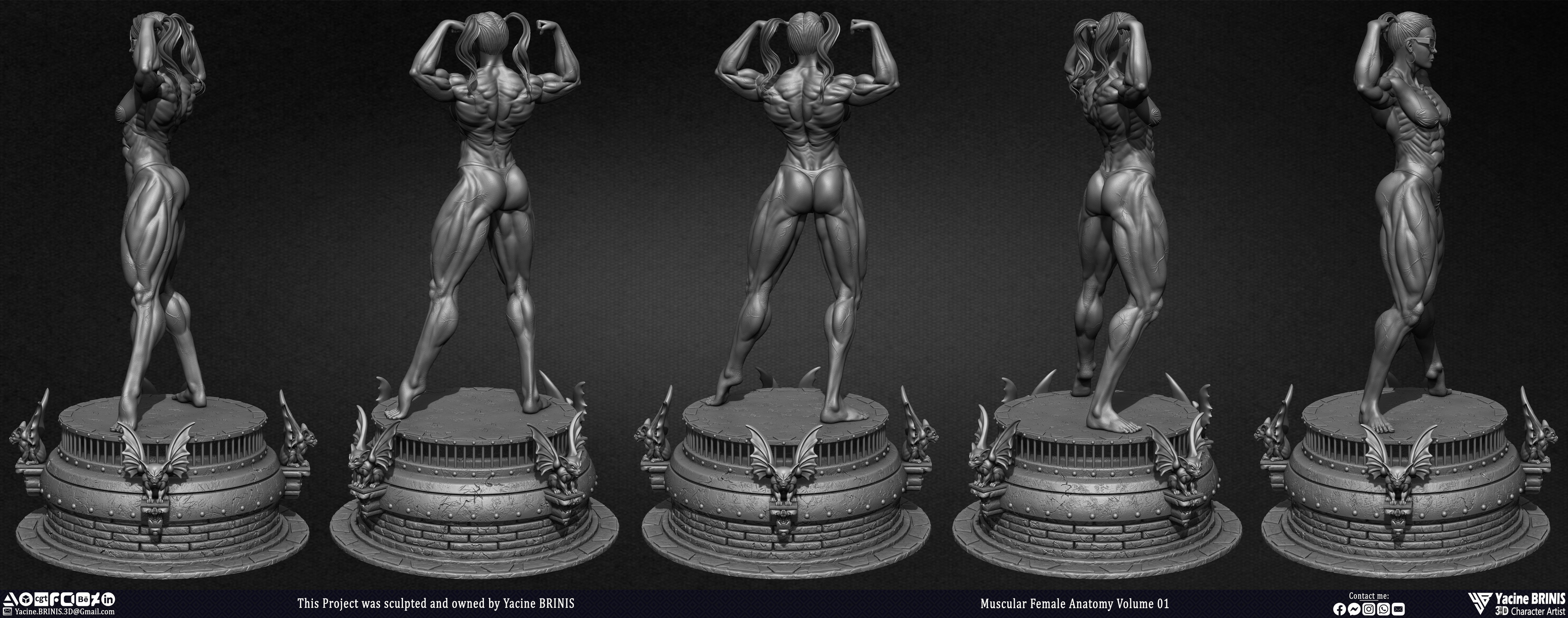 Muscular Female Anatomy Volume 01 sculpted by Yacine BRINIS 003