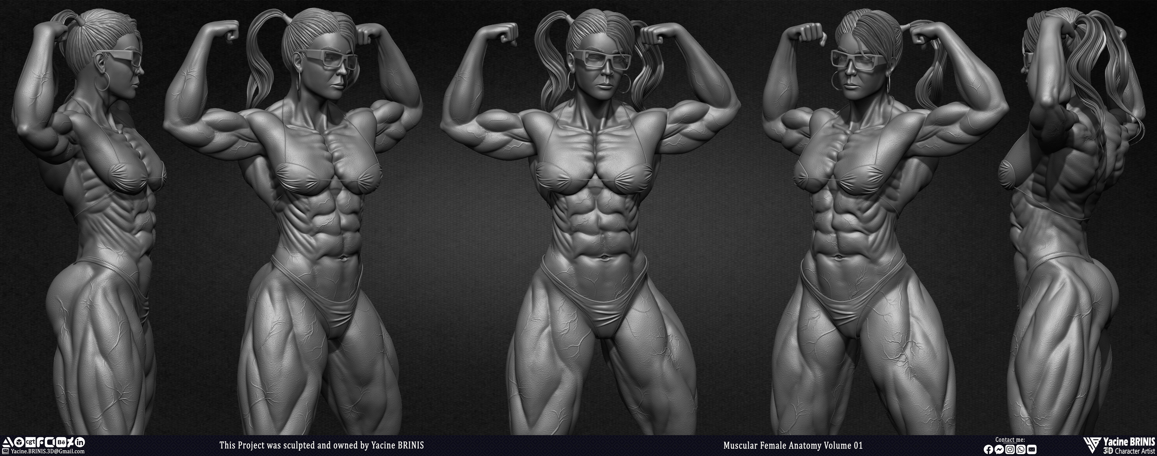 Muscular Female Anatomy Volume 01 sculpted by Yacine BRINIS 004