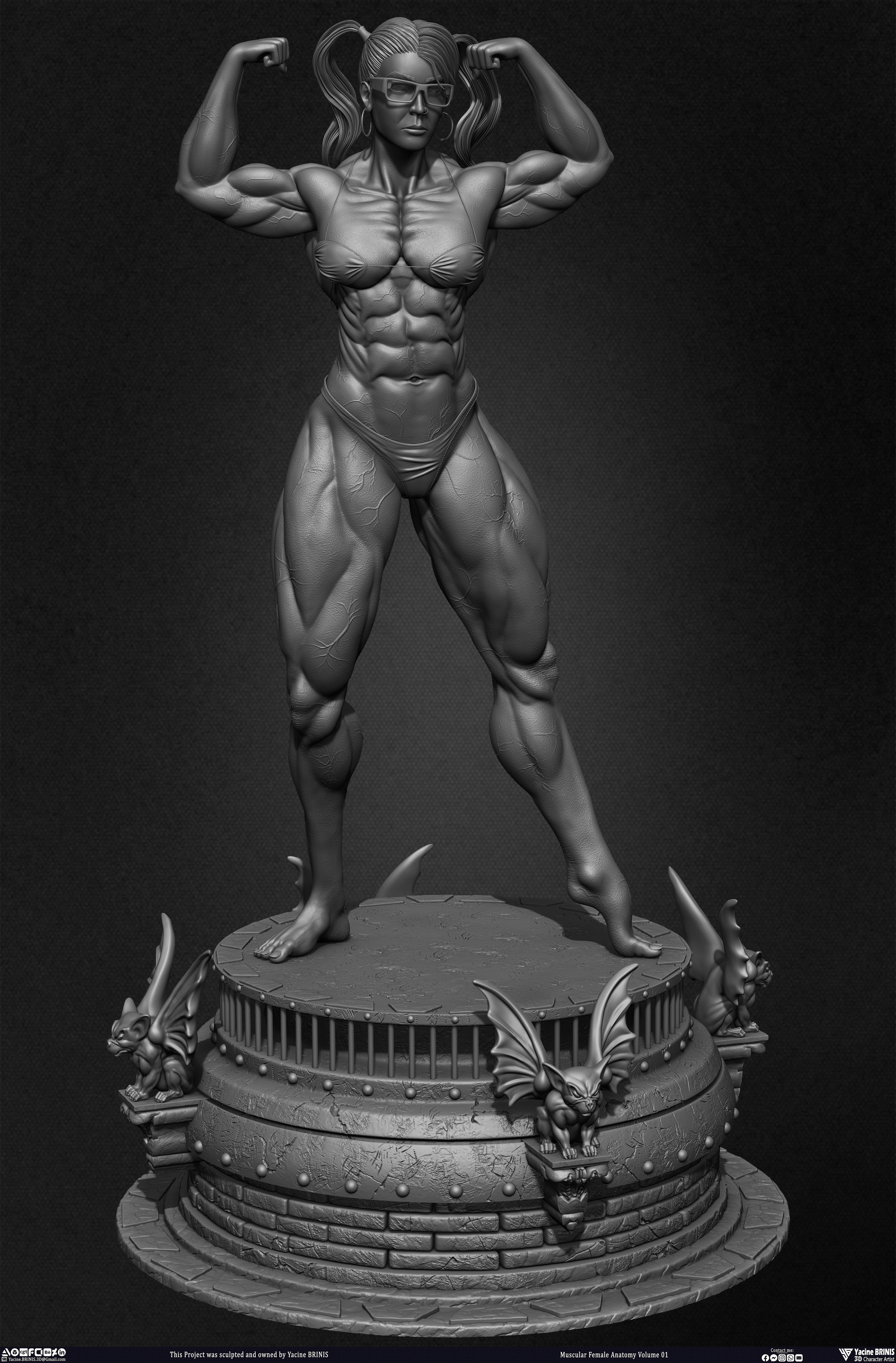 Muscular Female Anatomy Volume 01 sculpted by Yacine BRINIS 008