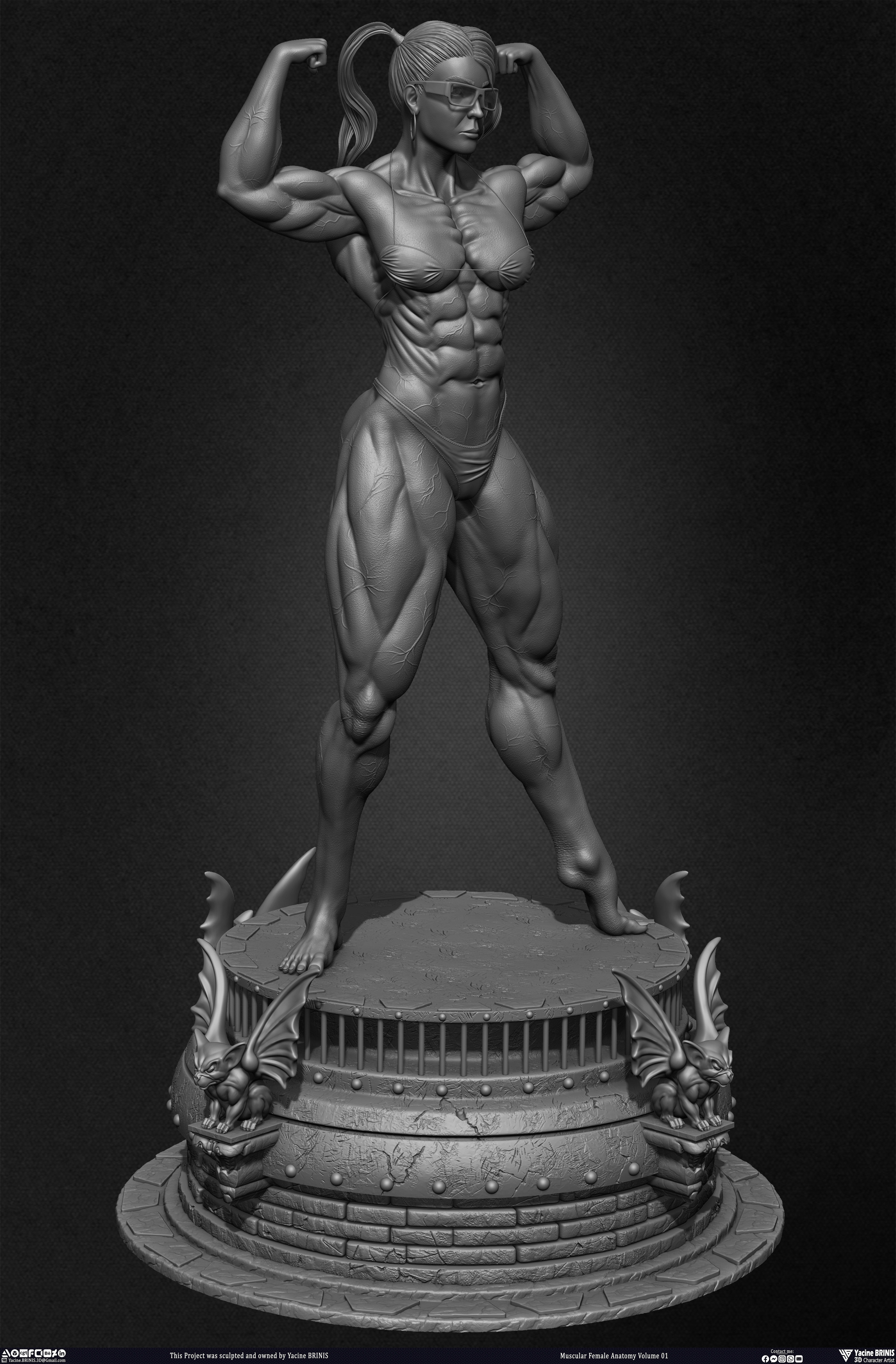 Muscular Female Anatomy Volume 01 sculpted by Yacine BRINIS 010