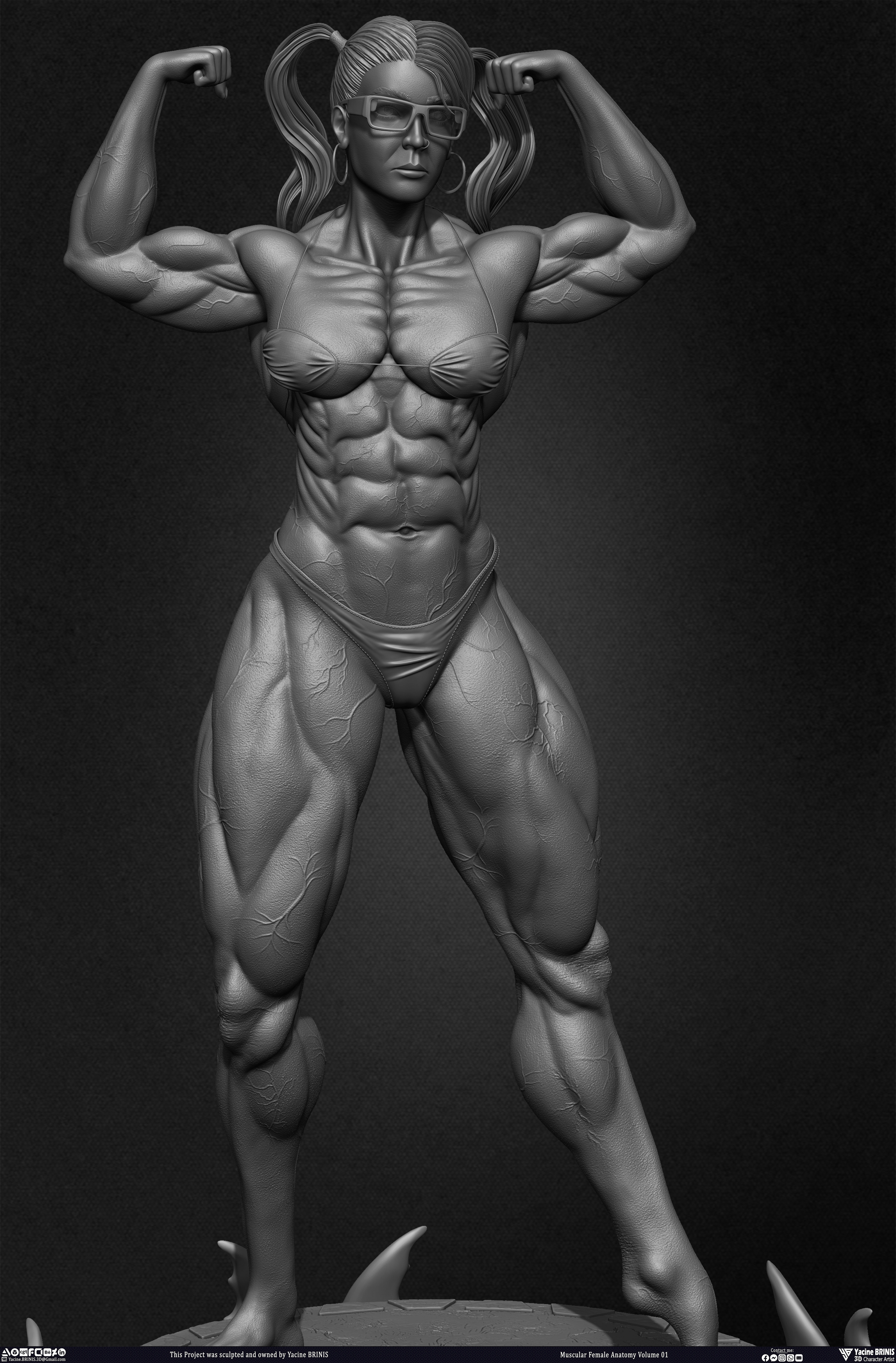 Muscular Female Anatomy Volume 01 sculpted by Yacine BRINIS 013