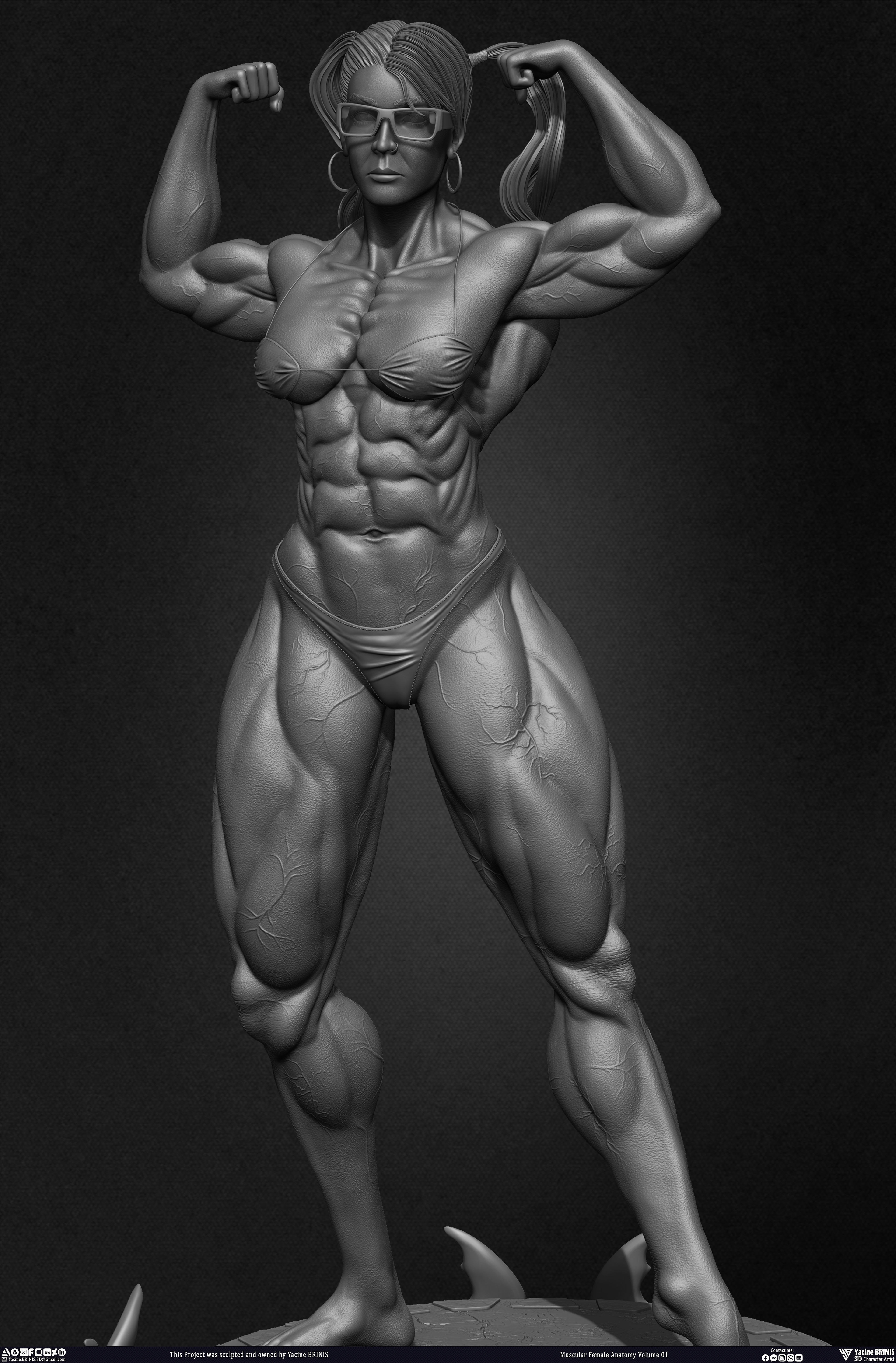 Muscular Female Anatomy Volume 01 sculpted by Yacine BRINIS 014