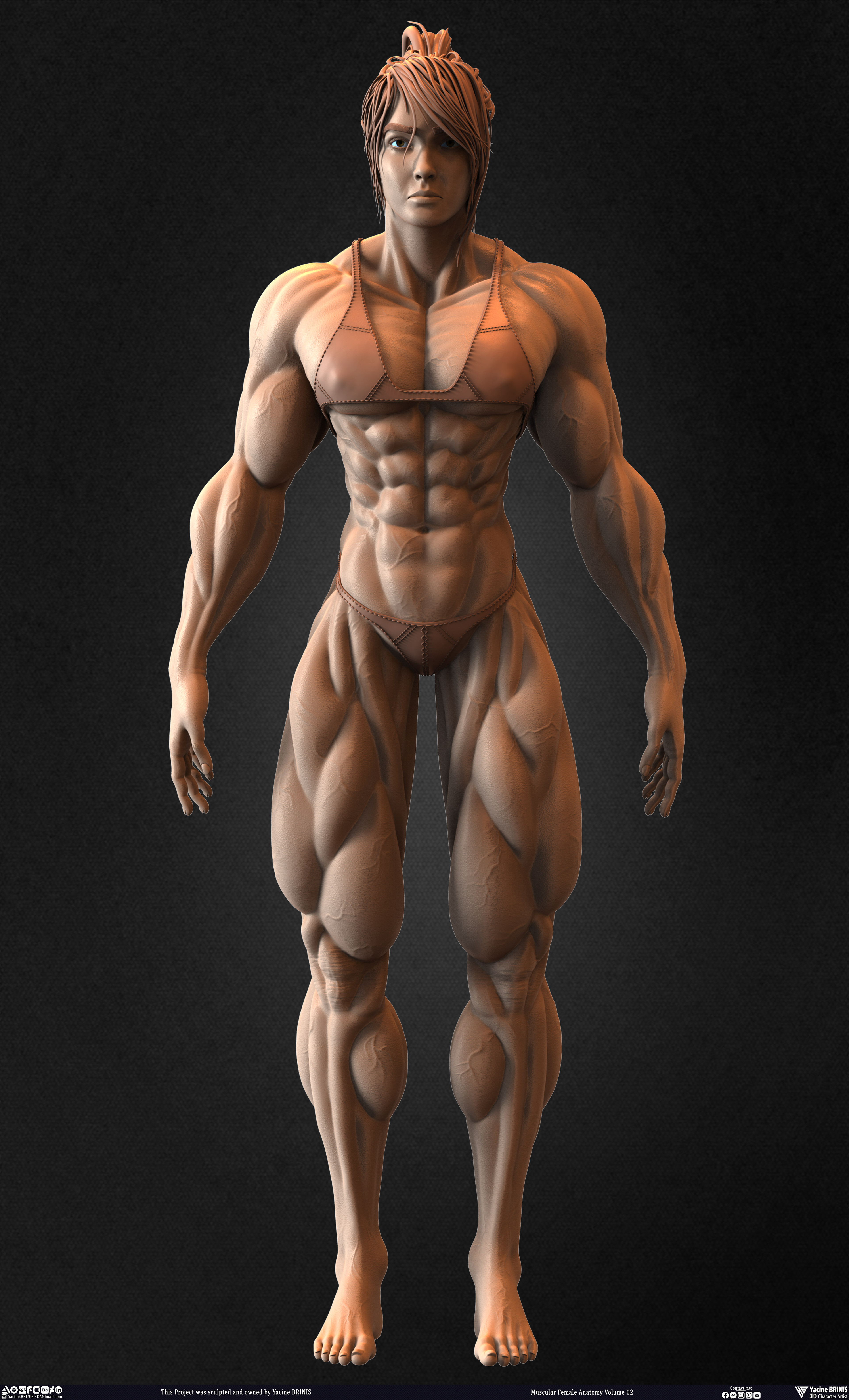 Muscular Female anatomy Volume 02 sculpted by Yacine BRINIS 005