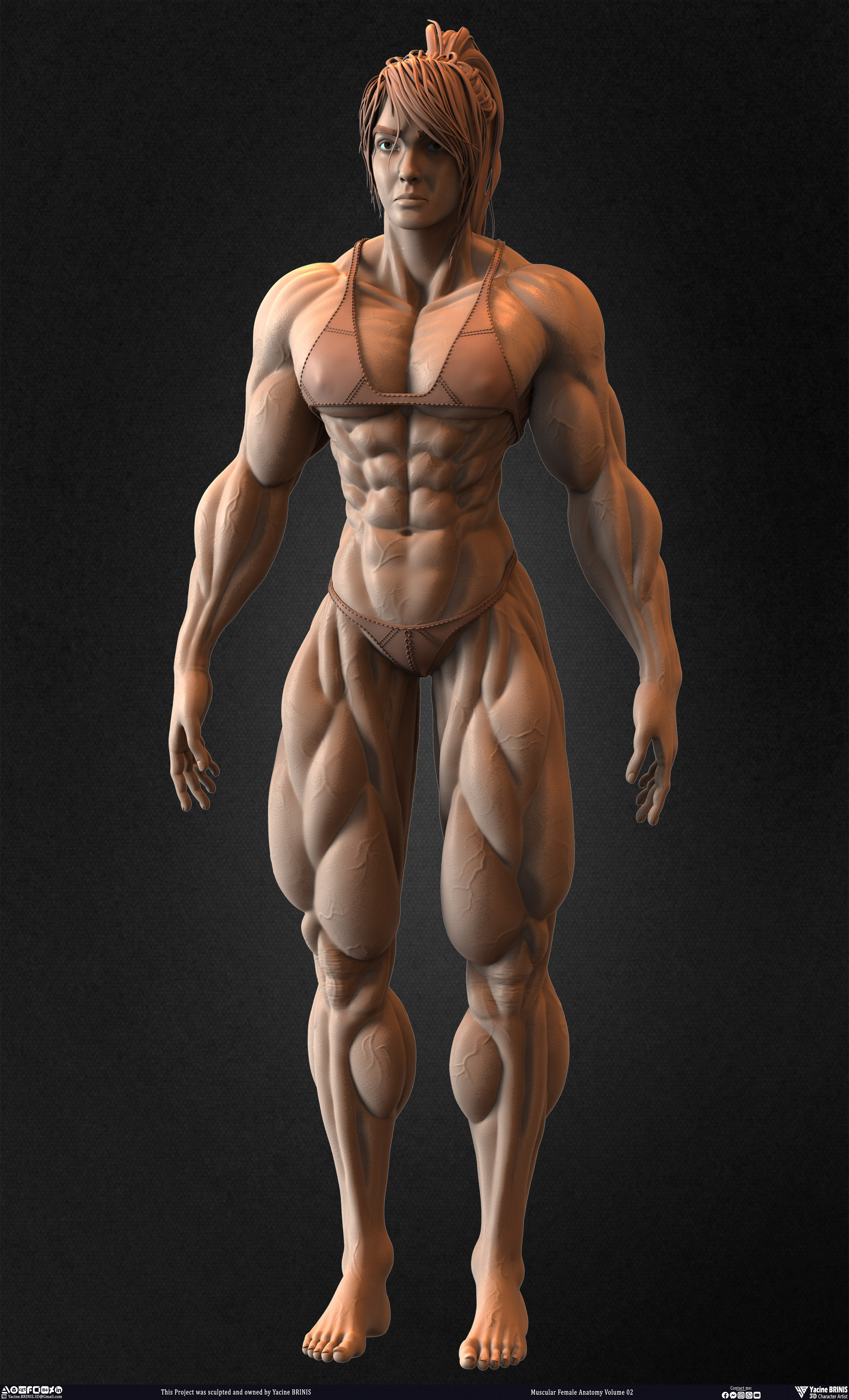 Muscular Female anatomy Volume 02 sculpted by Yacine BRINIS 007