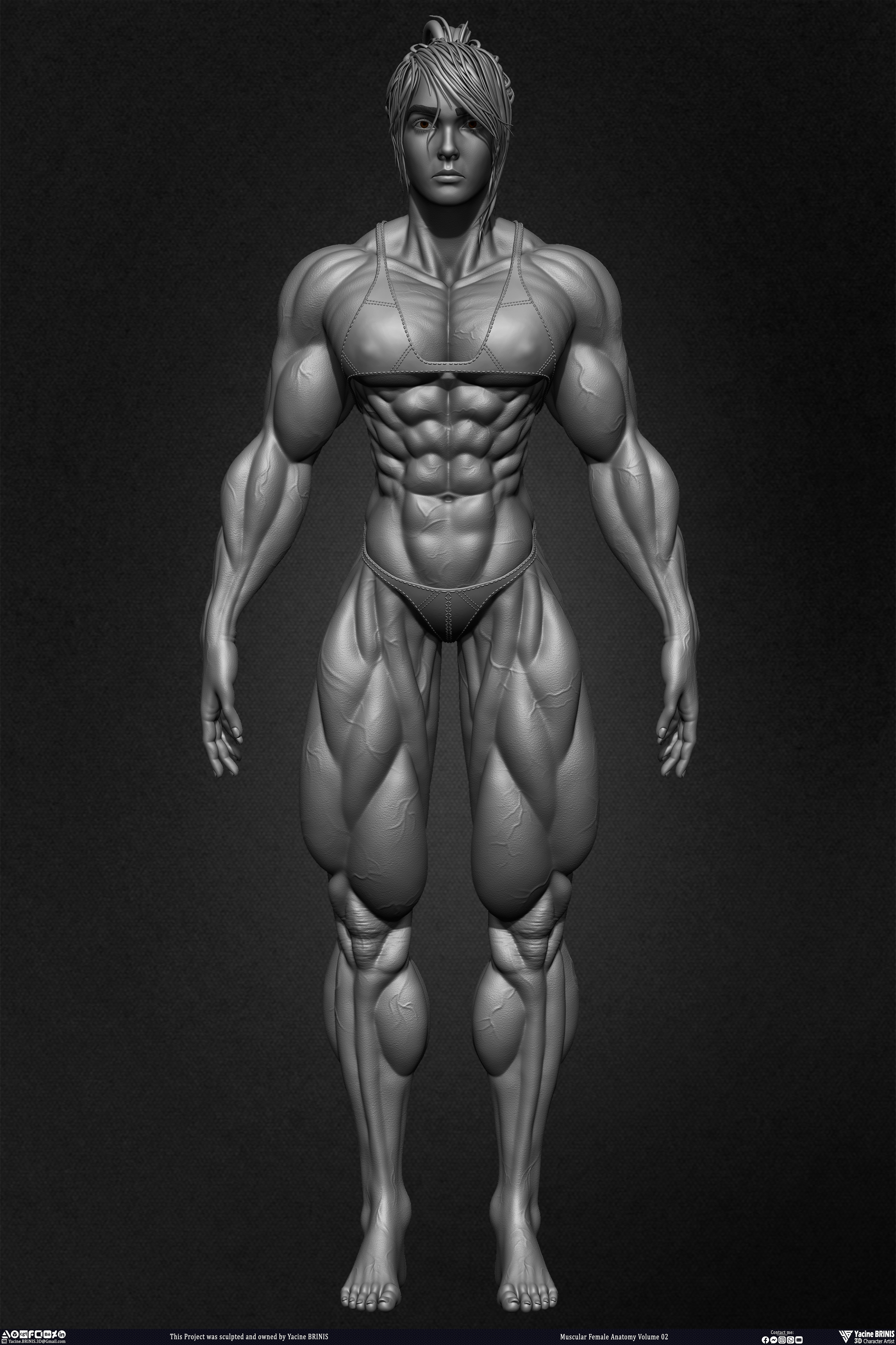 Muscular Female anatomy Volume 02 sculpted by Yacine BRINIS 014