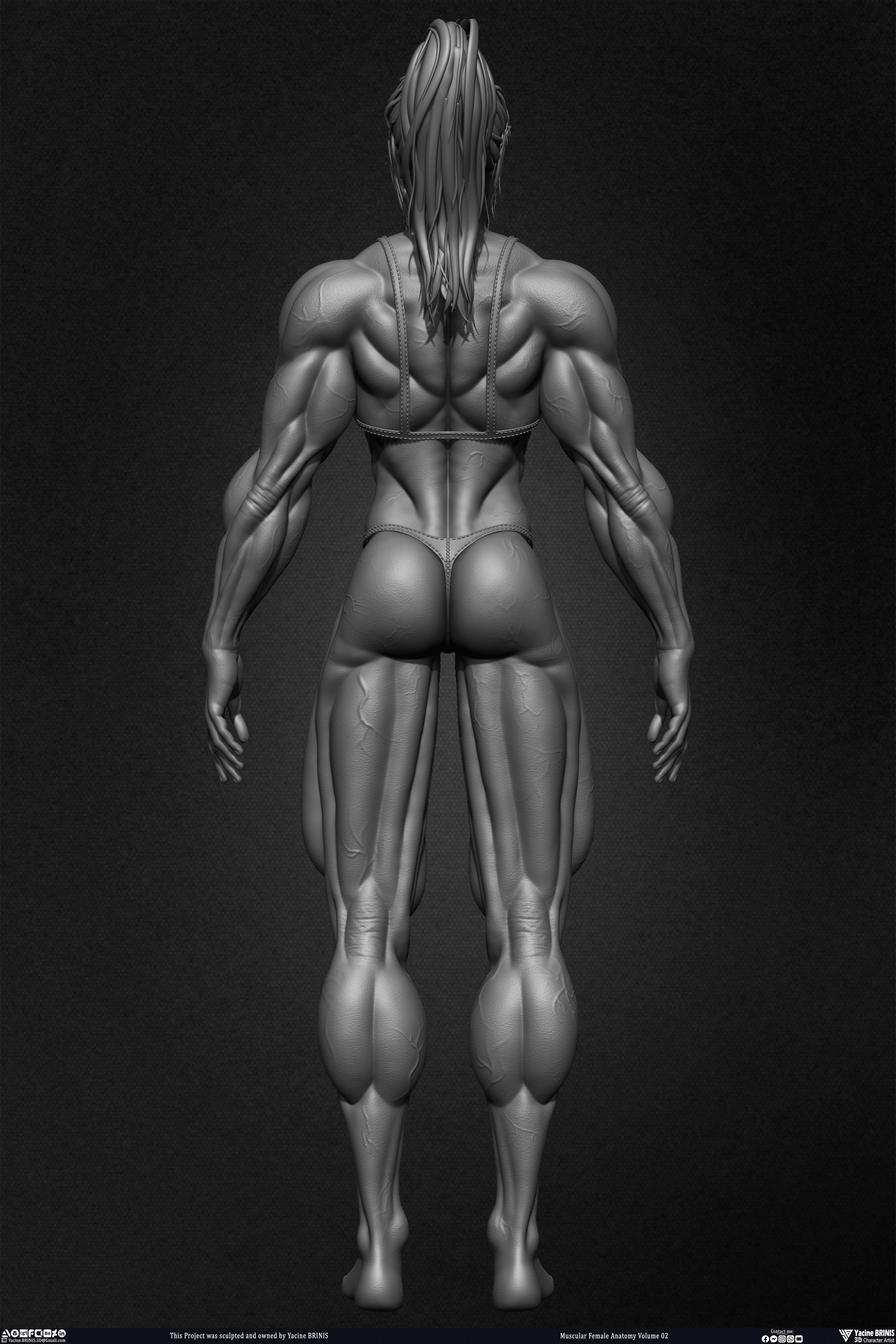 Muscular Female anatomy Volume 02 sculpted by Yacine BRINIS 015