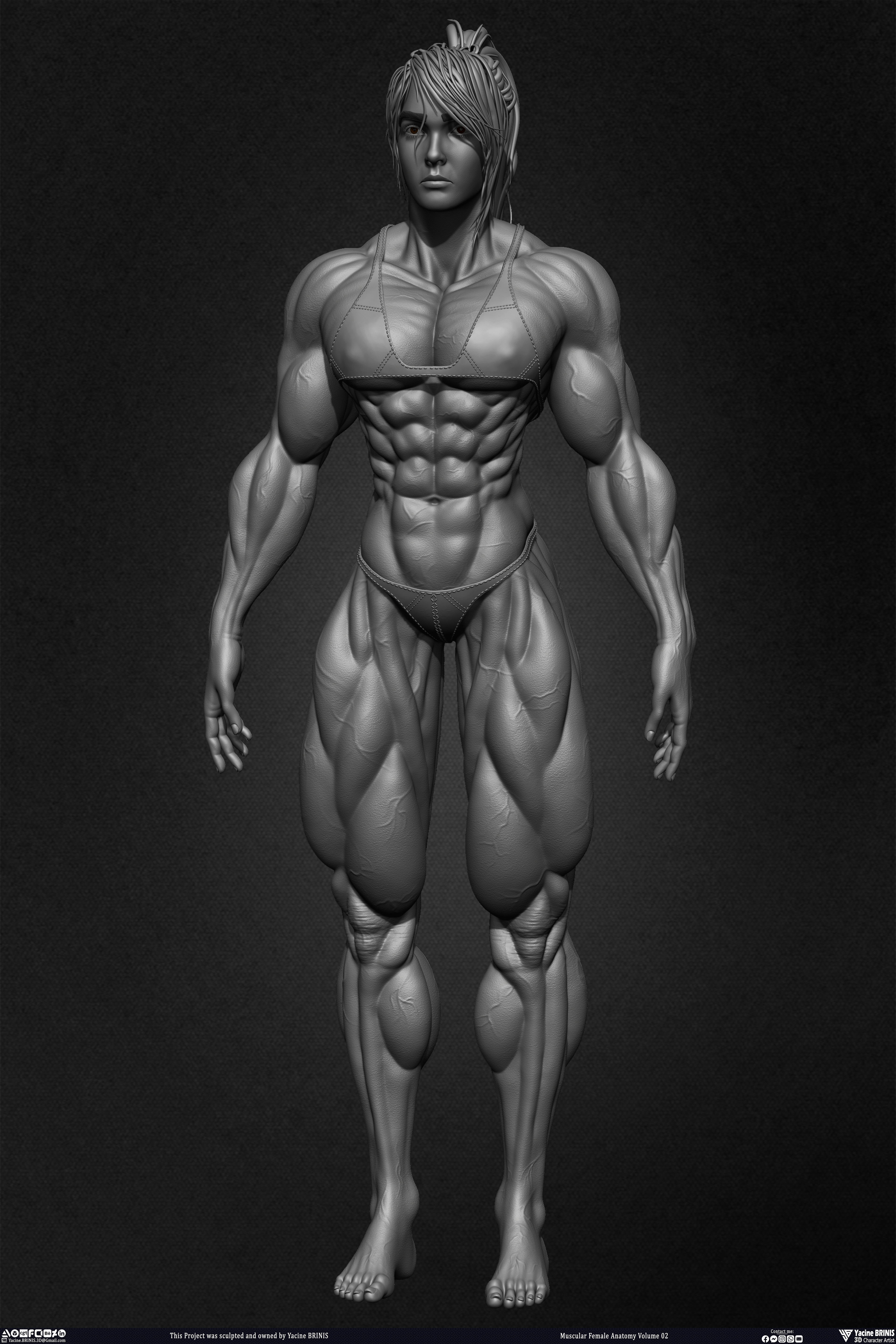 Muscular Female anatomy Volume 02 sculpted by Yacine BRINIS 017