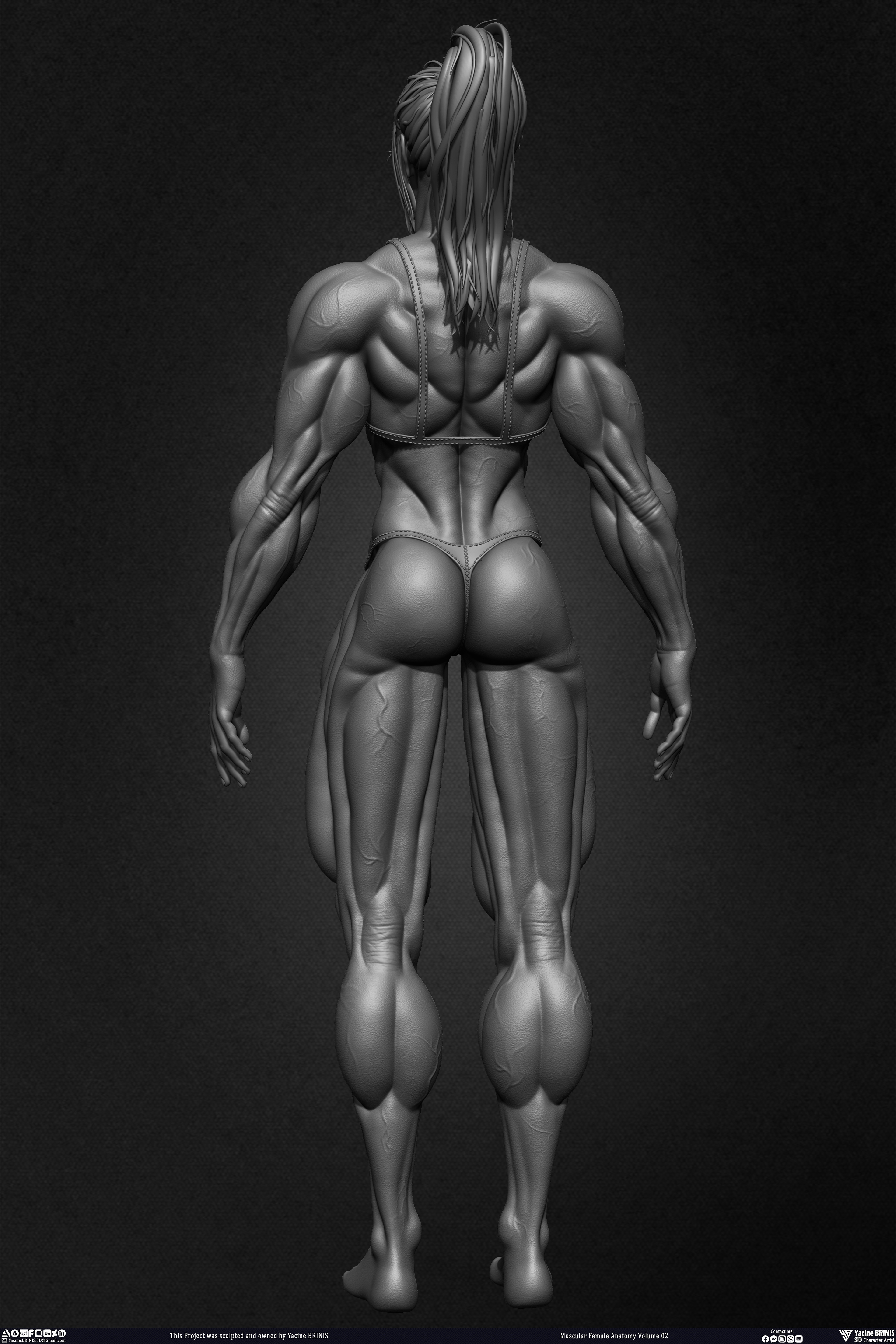 Muscular Female anatomy Volume 02 sculpted by Yacine BRINIS 019