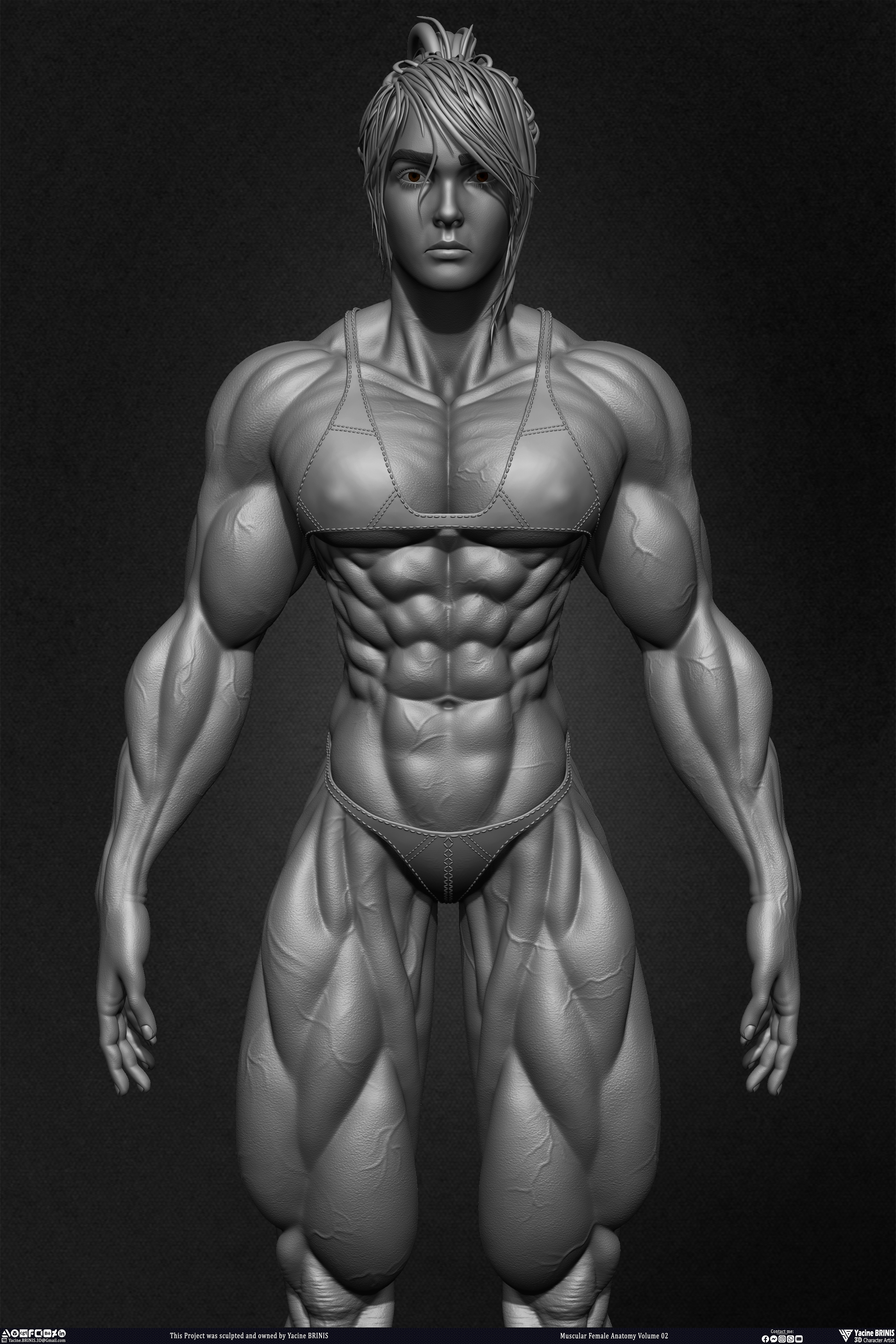 Muscular Female anatomy Volume 02 sculpted by Yacine BRINIS 020