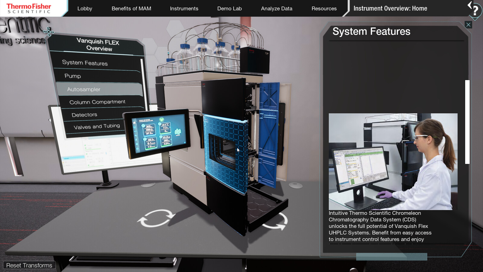 Any of these machines can be rotated at any time. They user also has the ability to zoom in/out and pan their camera.
