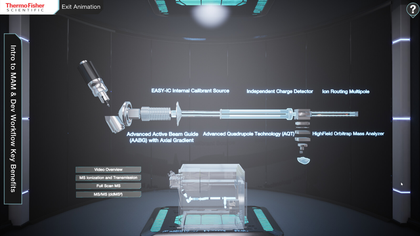 We developed a "Holo-Stage" for viewing complex parts and sequences. I did help a bit with the Sequences, but I mostly worked on creating that interactive portions within these "Holo-Stage" sections.