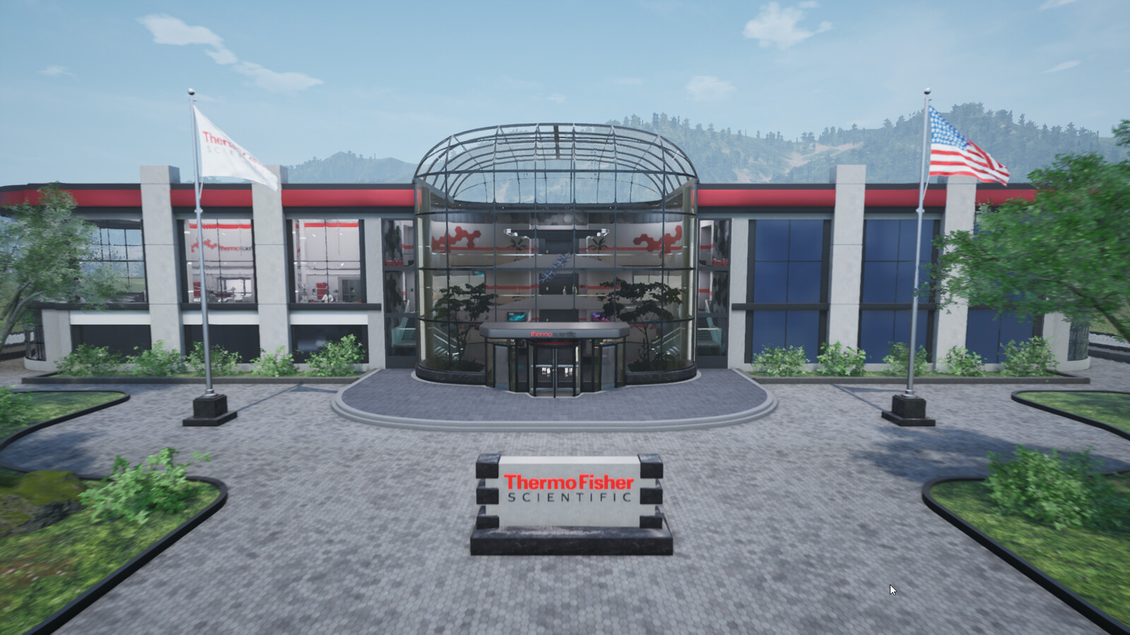 The project opens to an establishing shot of our fictional building