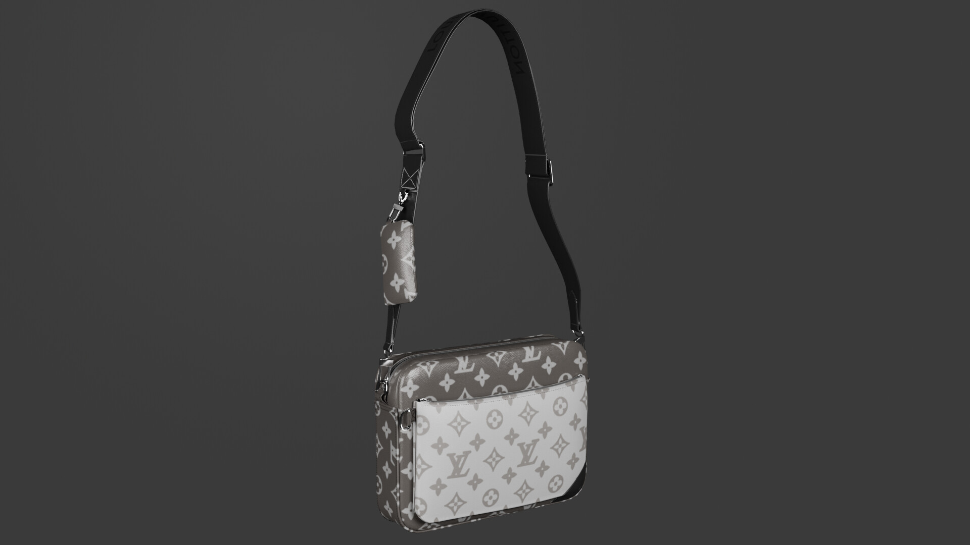 3D Model Collection Louis Vuitton Utility Crossbody Bag VR / AR / low-poly