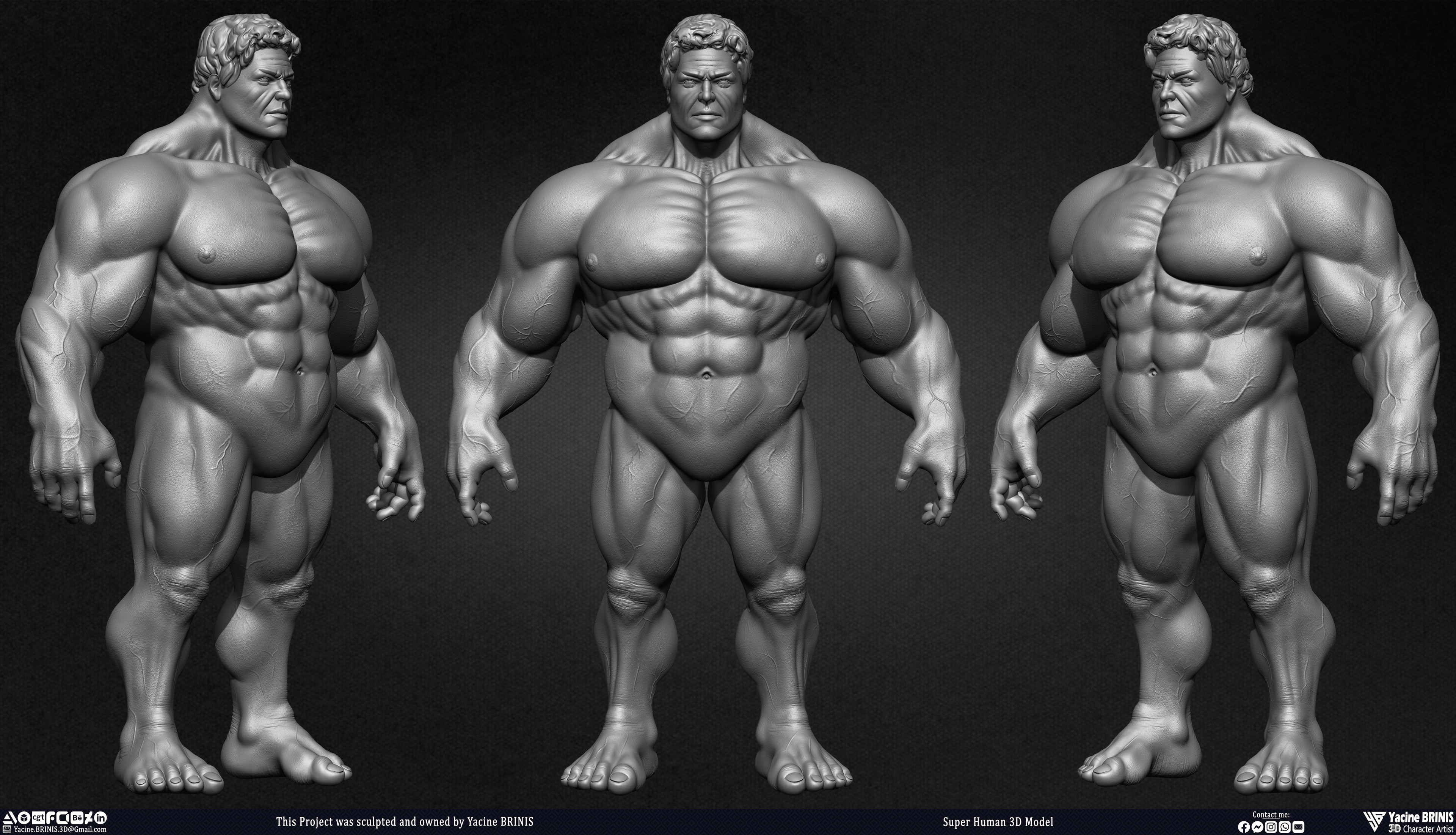 Super Human 3D Model sculpted by Yacine BRINIS 002