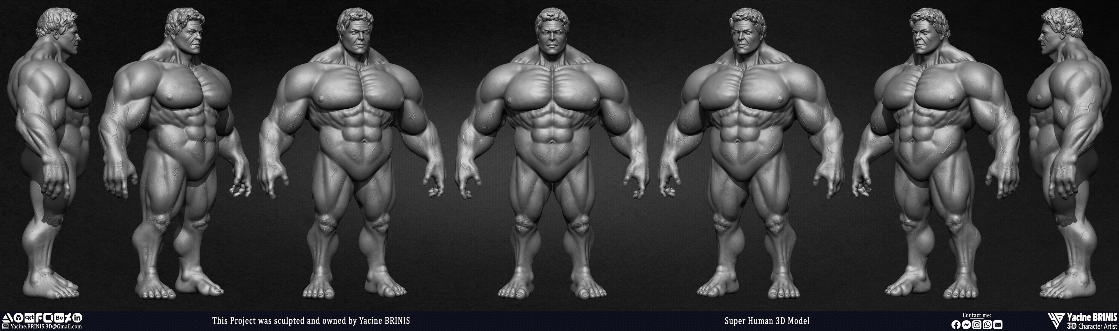Super Human 3D Model sculpted by Yacine BRINIS 003