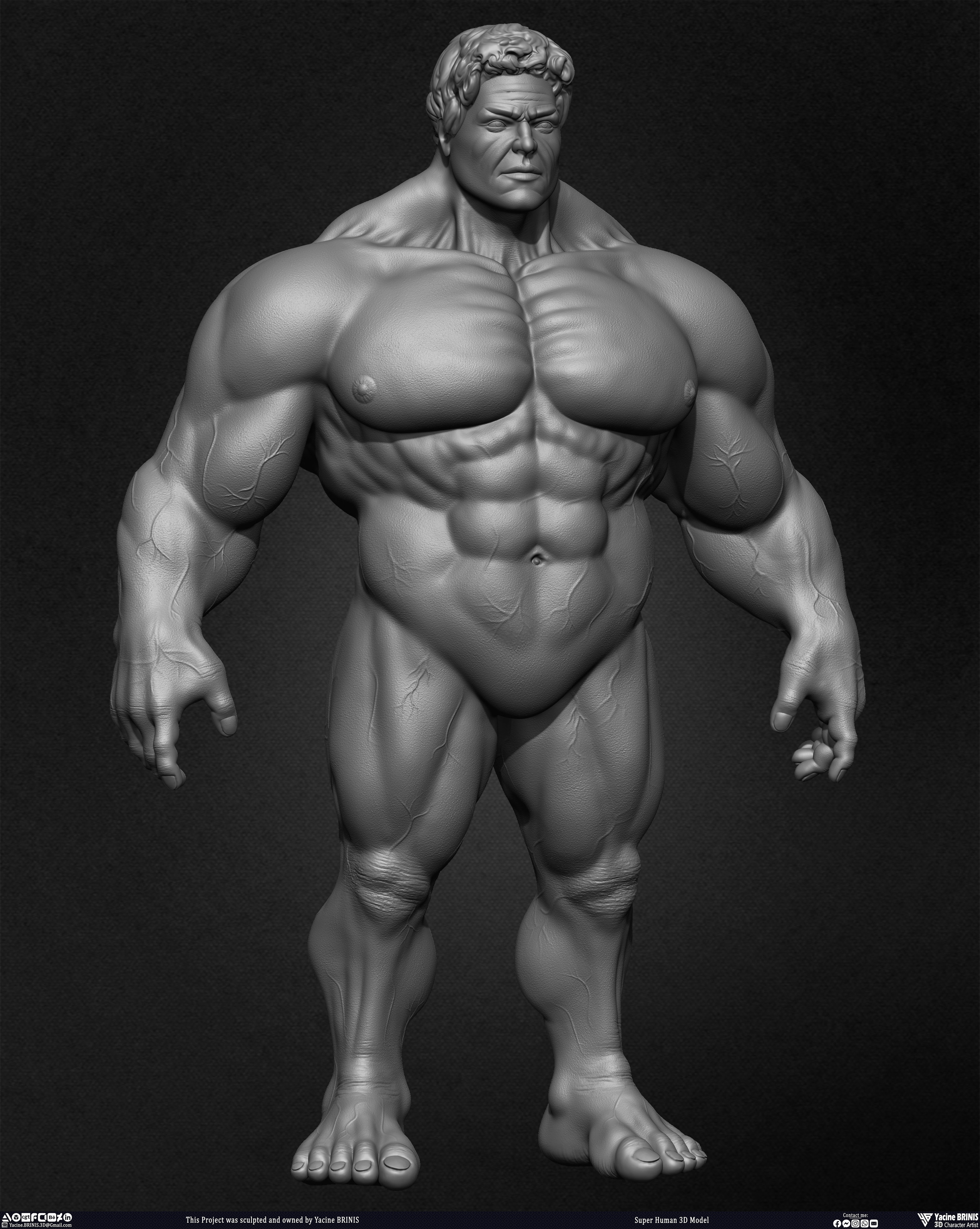 Super Human 3D Model sculpted by Yacine BRINIS 012