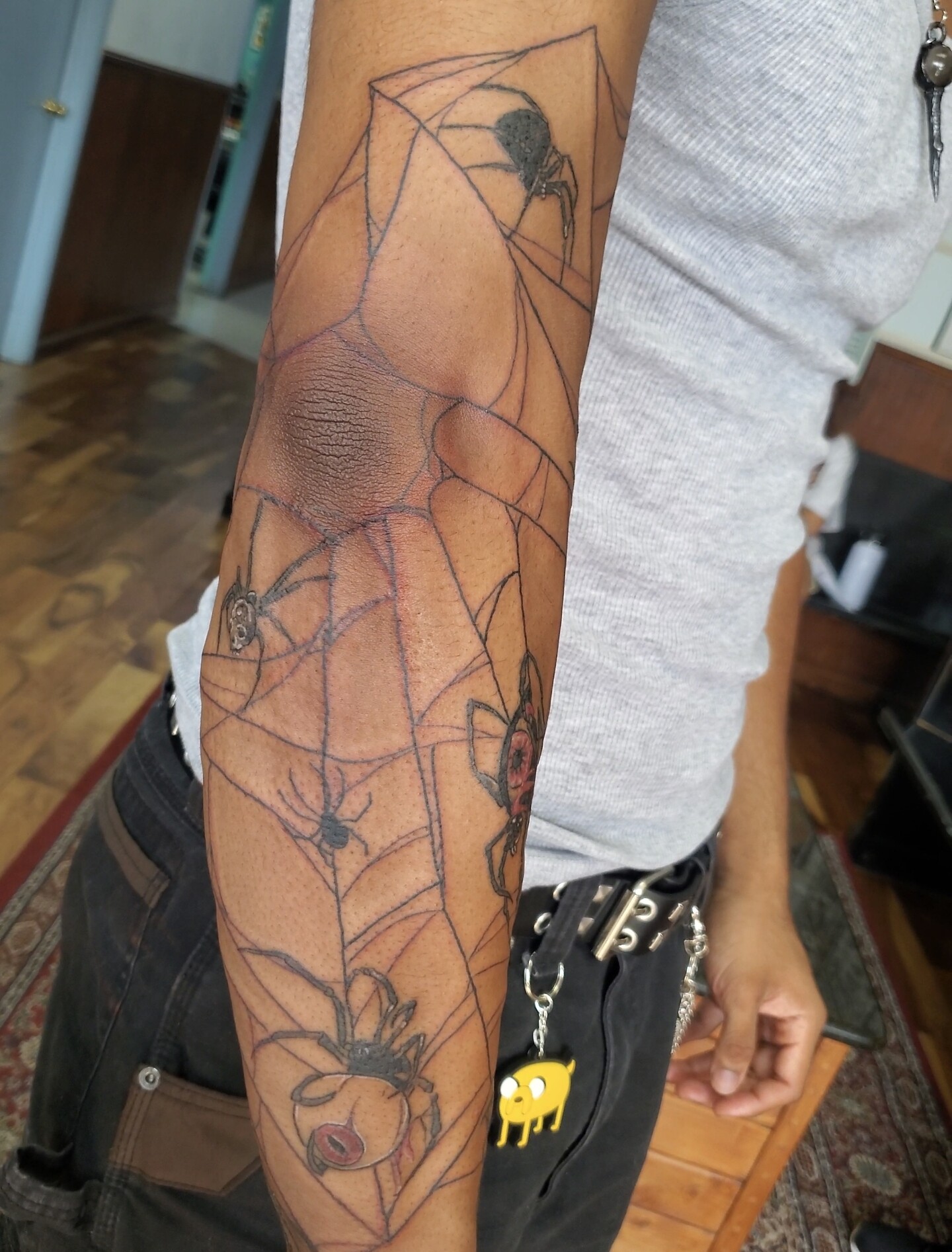 spider web tattoo with spider back of kneeTikTok Search