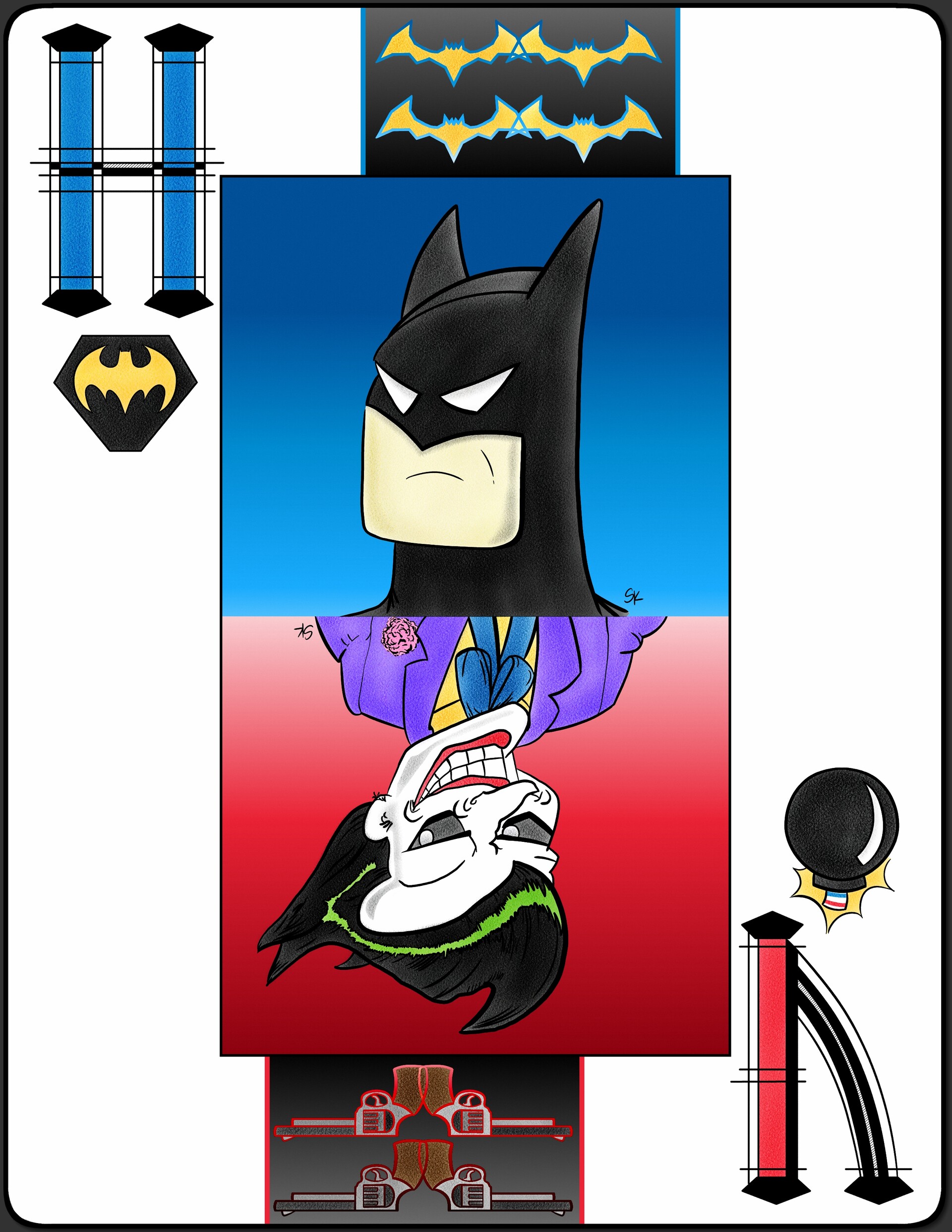 ArtStation - Batman Heroes & Villains Playing Card | Digital + Watercolor  Art