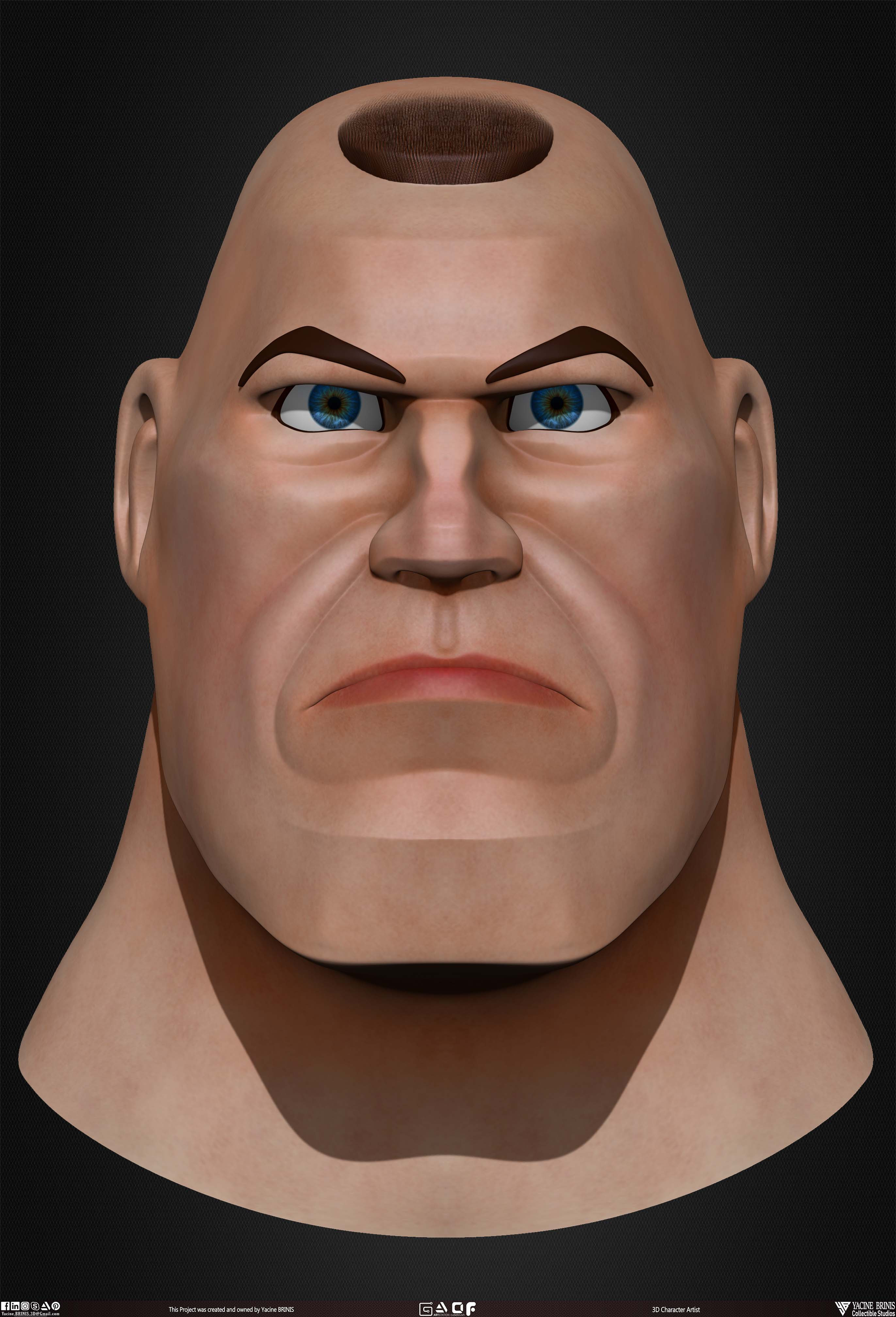 Cartoon Male head vol 01 3D Character sculpted by Yacine BRINIS 015