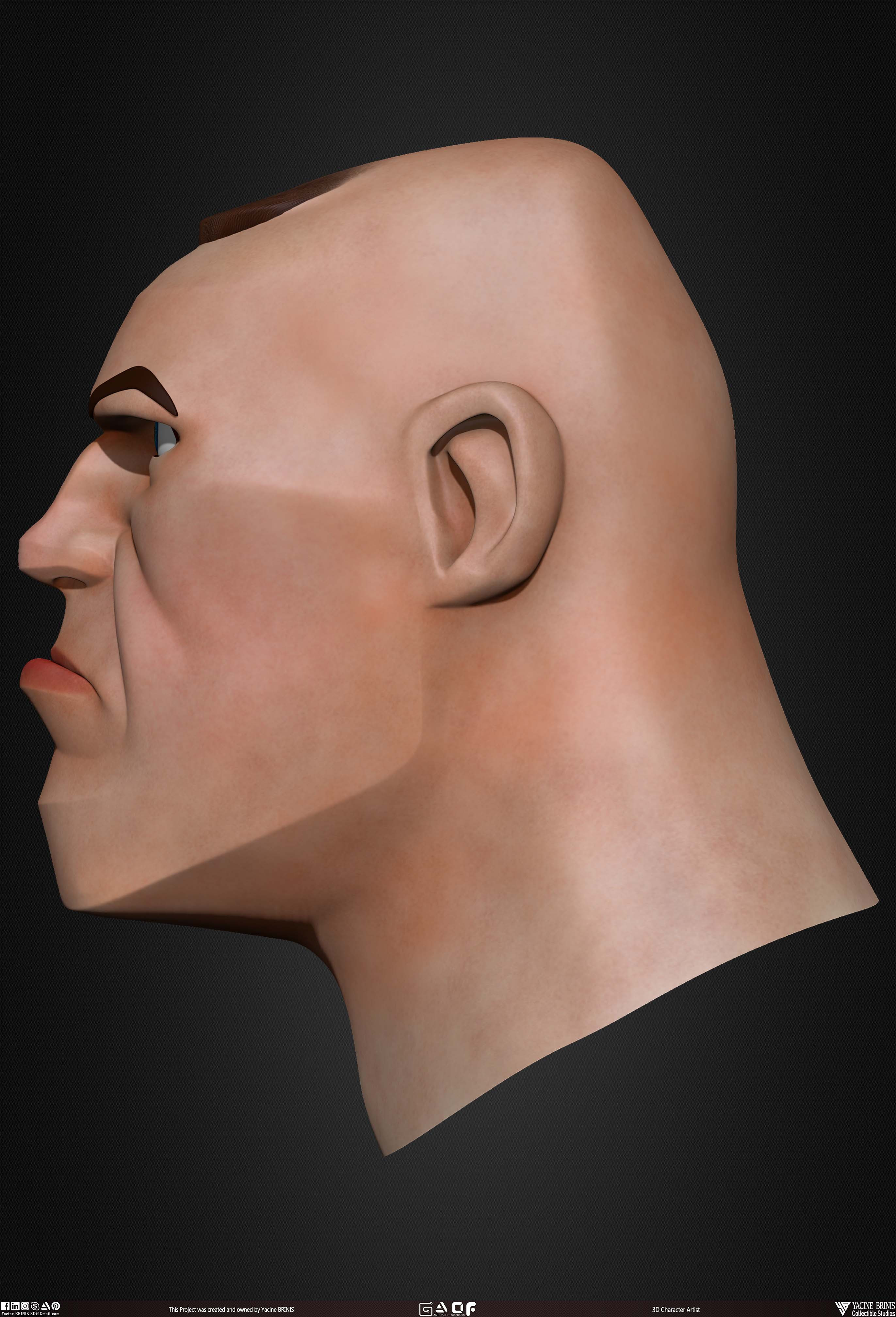 Cartoon Male head vol 01 3D Character sculpted by Yacine BRINIS 017