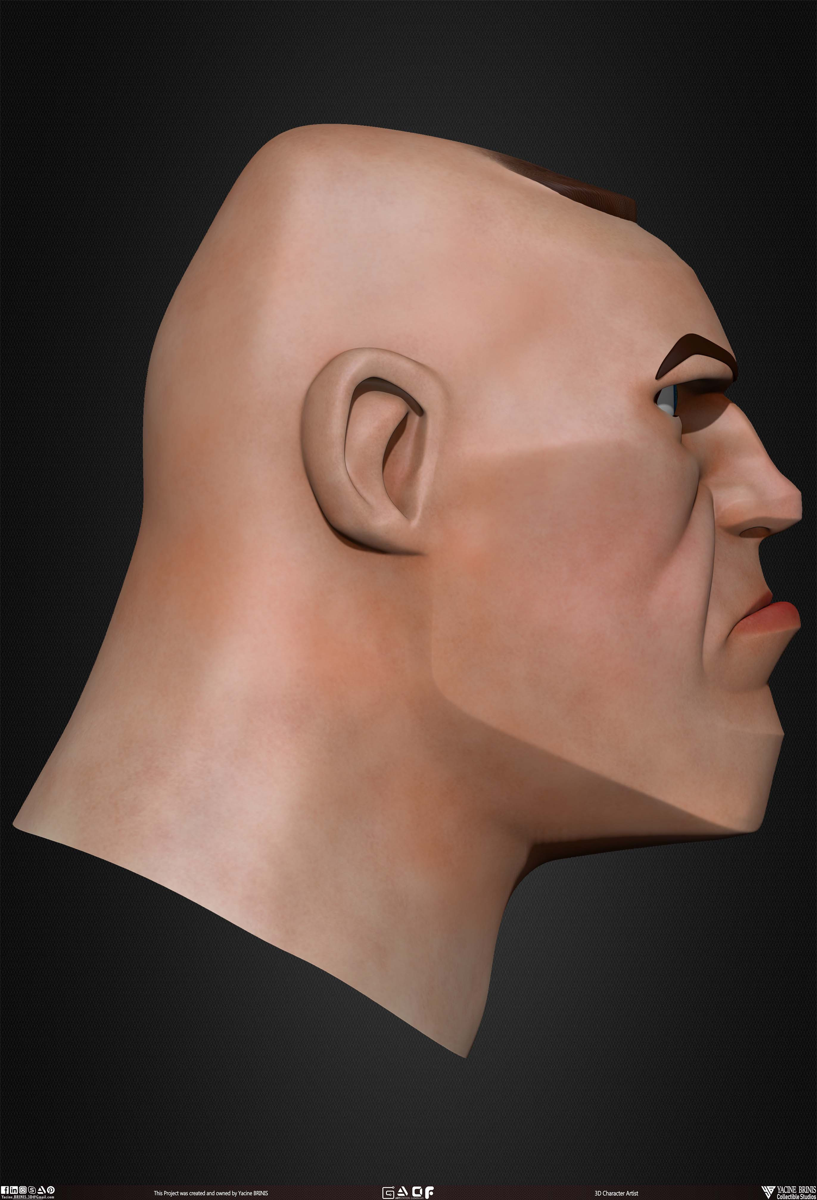 Cartoon Male head vol 01 3D Character sculpted by Yacine BRINIS 018