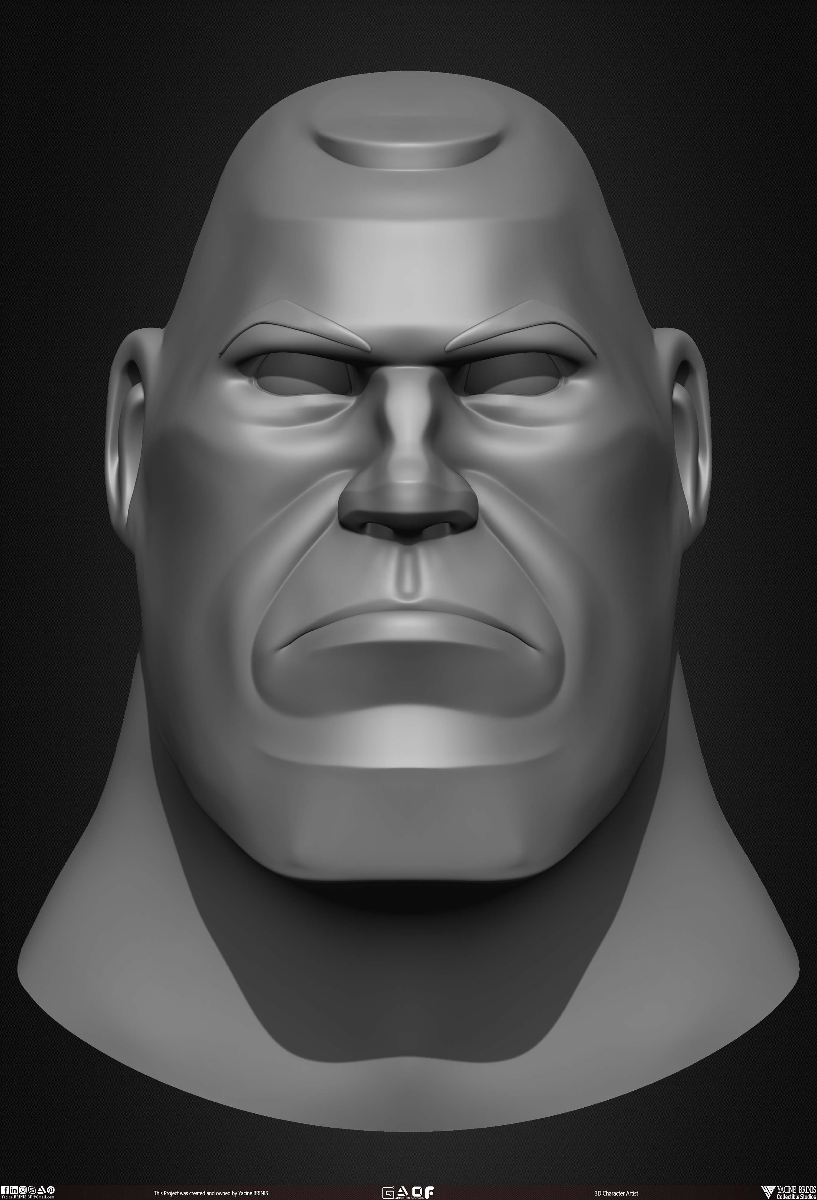 Cartoon Male head vol 01 3D Character sculpted by Yacine BRINIS 022
