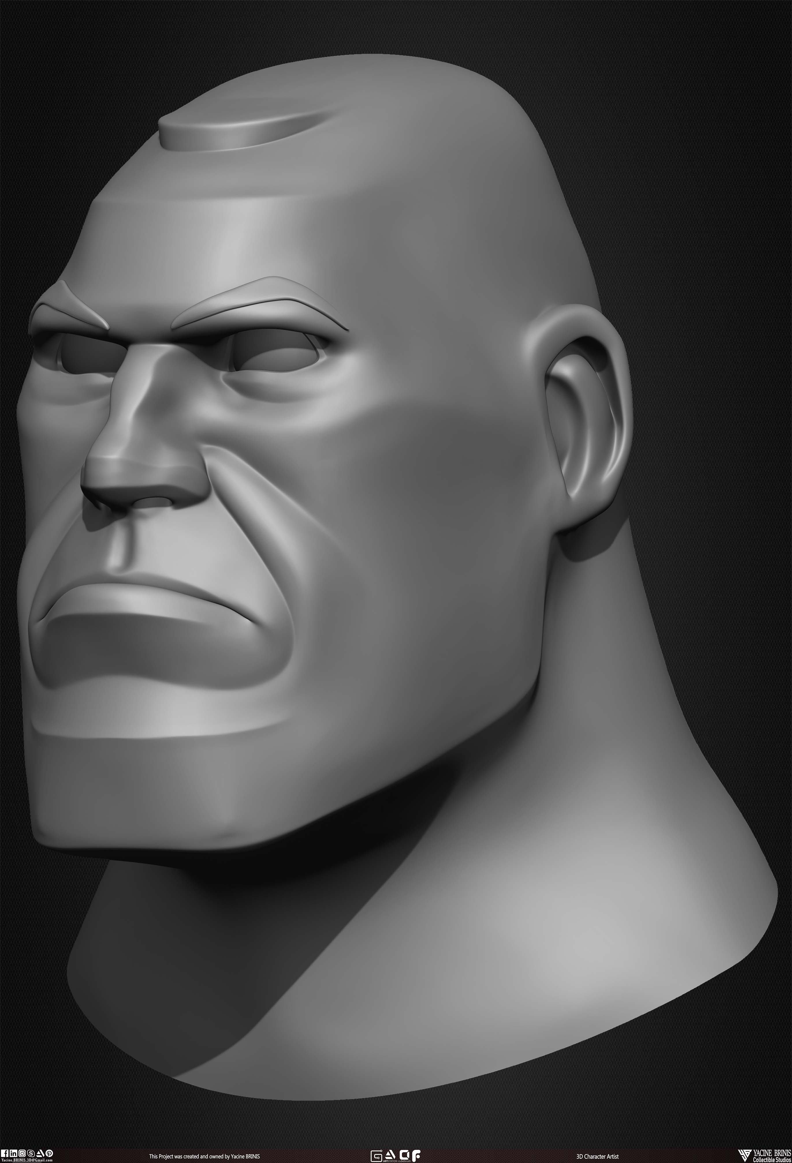 Cartoon Male head vol 01 3D Character sculpted by Yacine BRINIS 023
