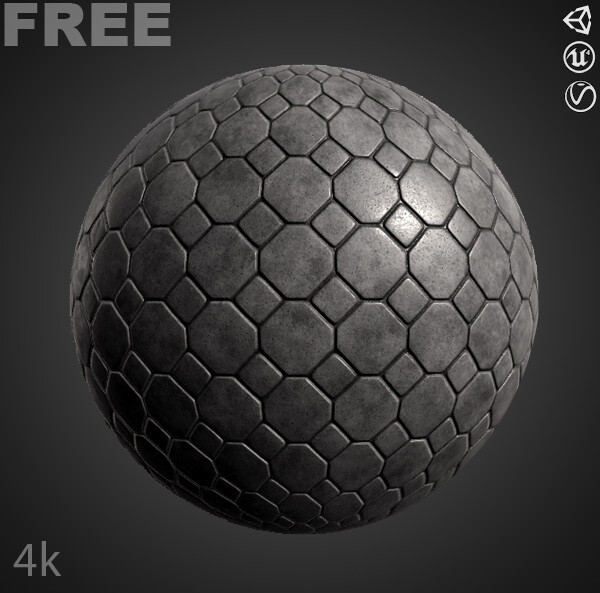 3D Textures PBR Free Download - Hexagonal Concrete Pavement 3D Texture ...