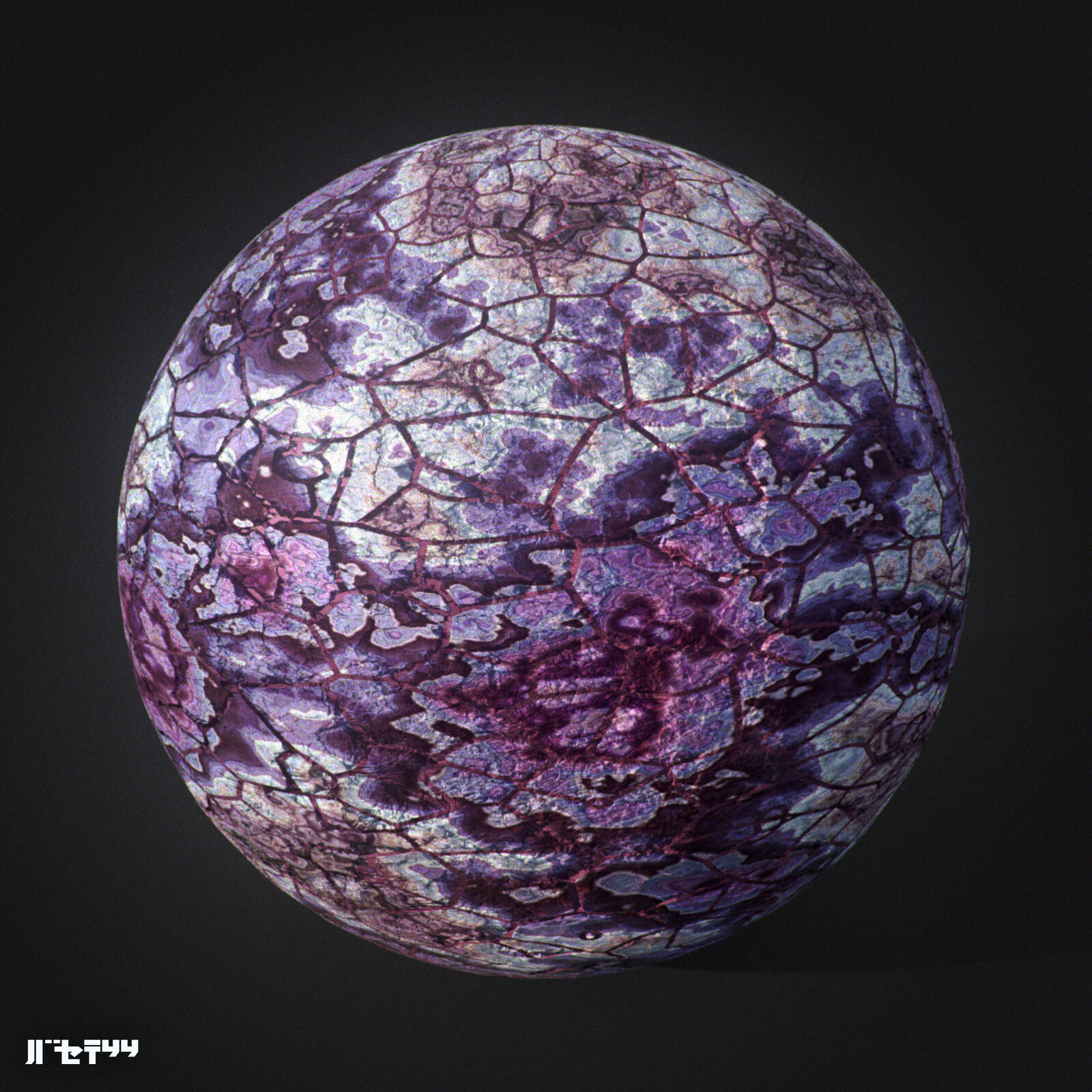 Material "purple" on sphere.