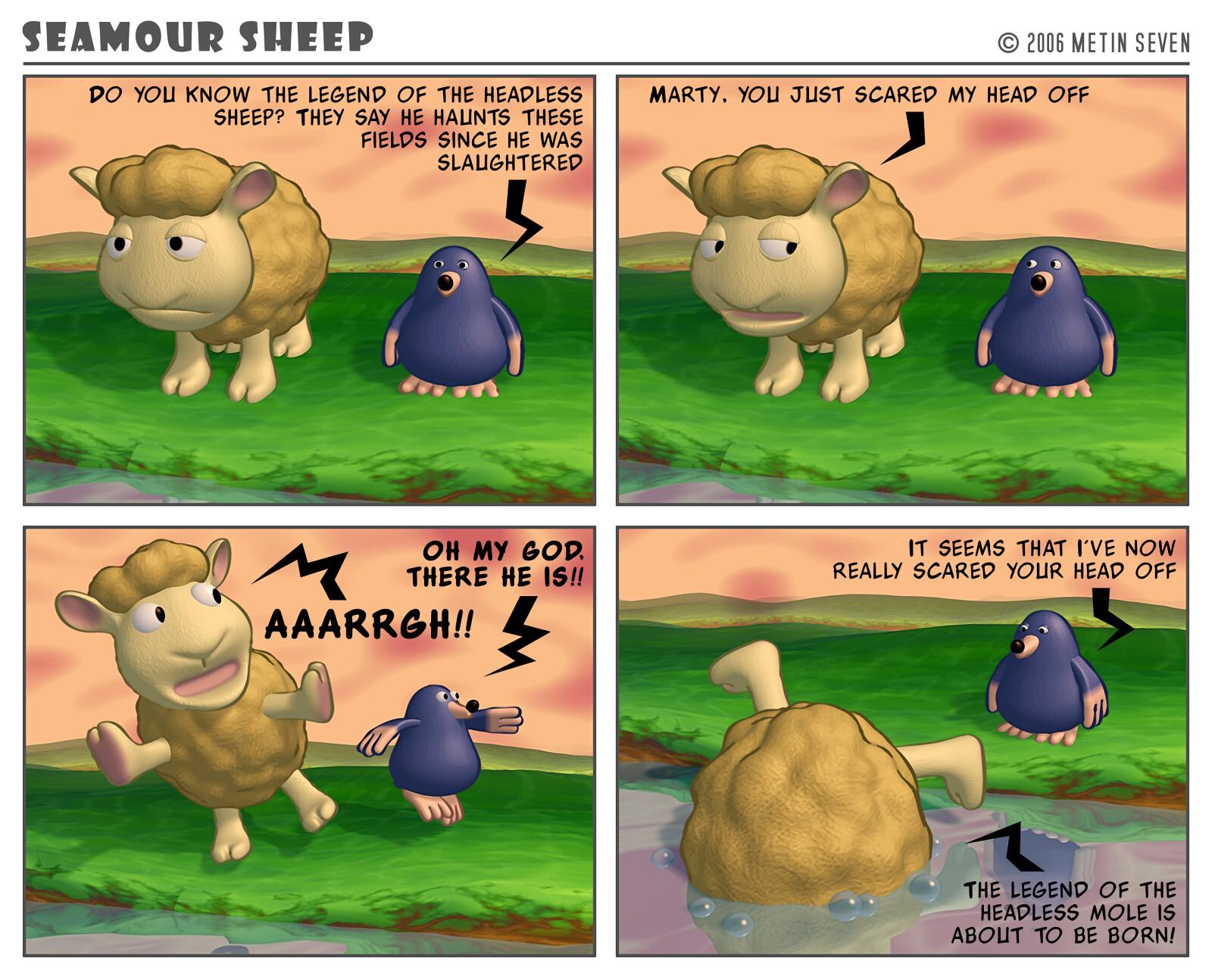 Seamour Sheep and Marty Mole comic strip episode: Legend
