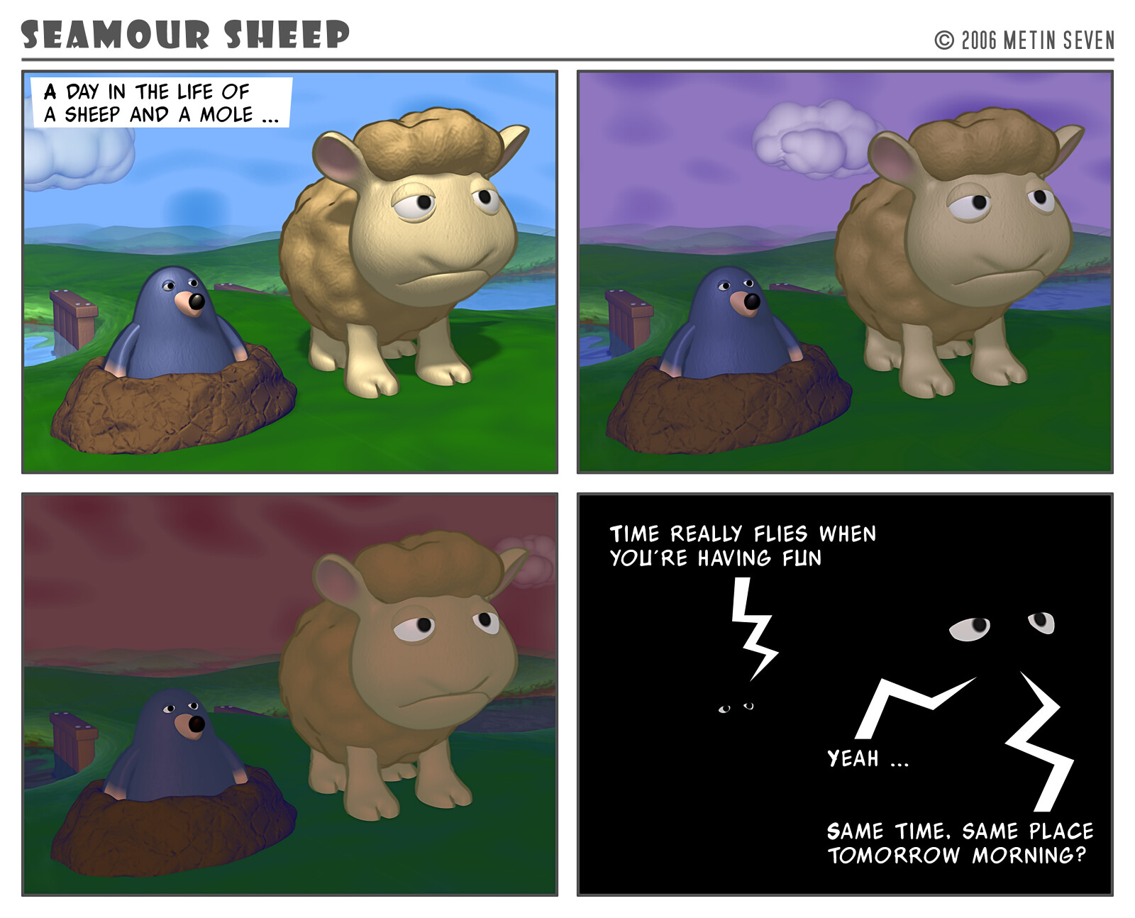 Seamour Sheep and Marty Mole comic strip episode: Fun