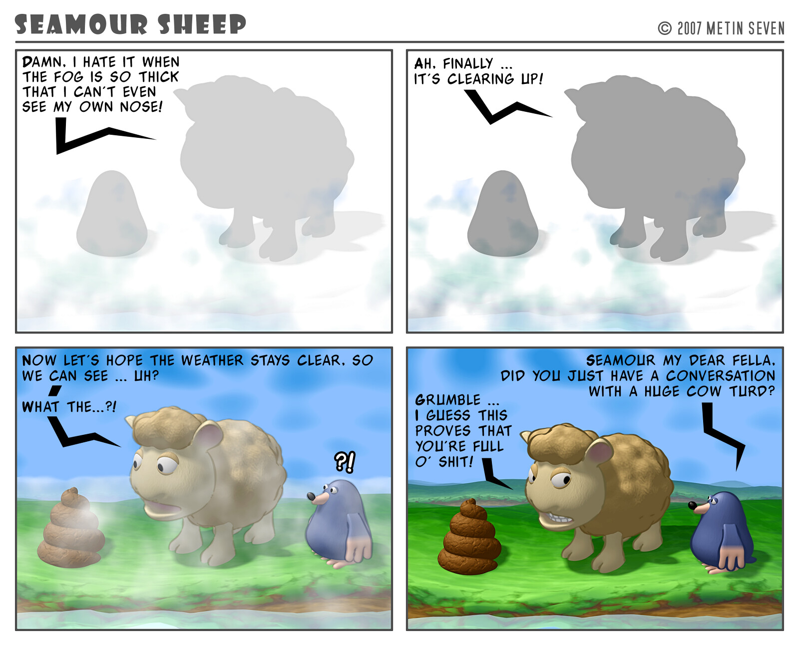 Seamour Sheep and Marty Mole comic strip episode: Conversation