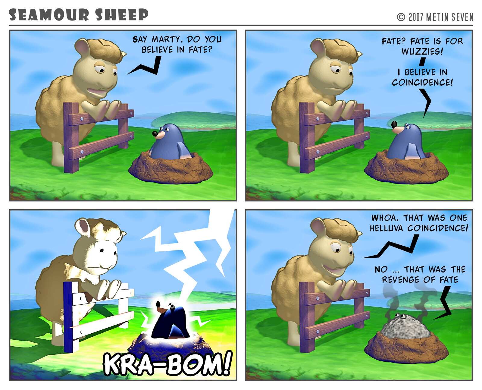 Seamour Sheep and Marty Mole comic strip episode: Fate