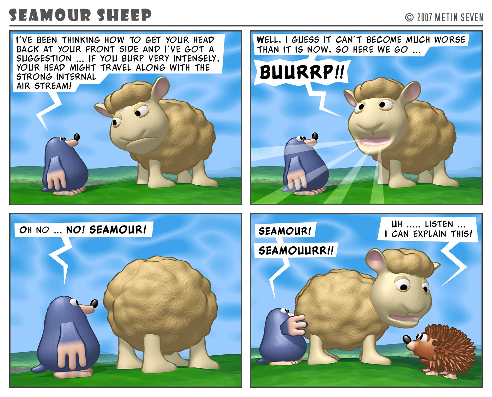 Seamour Sheep and Marty Mole comic strip episode: Awkward